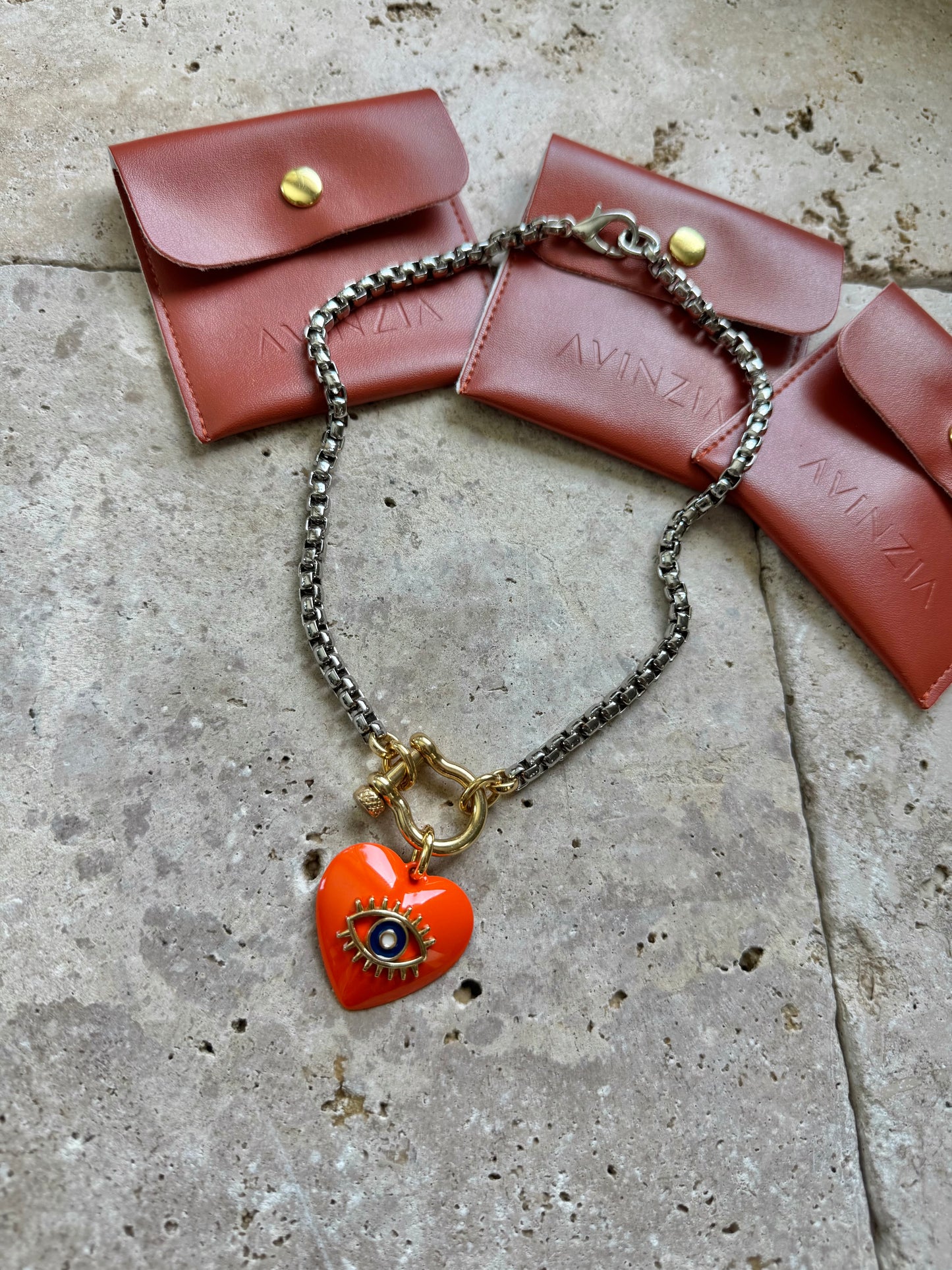 Evil Eye Necklace Mixed Metals