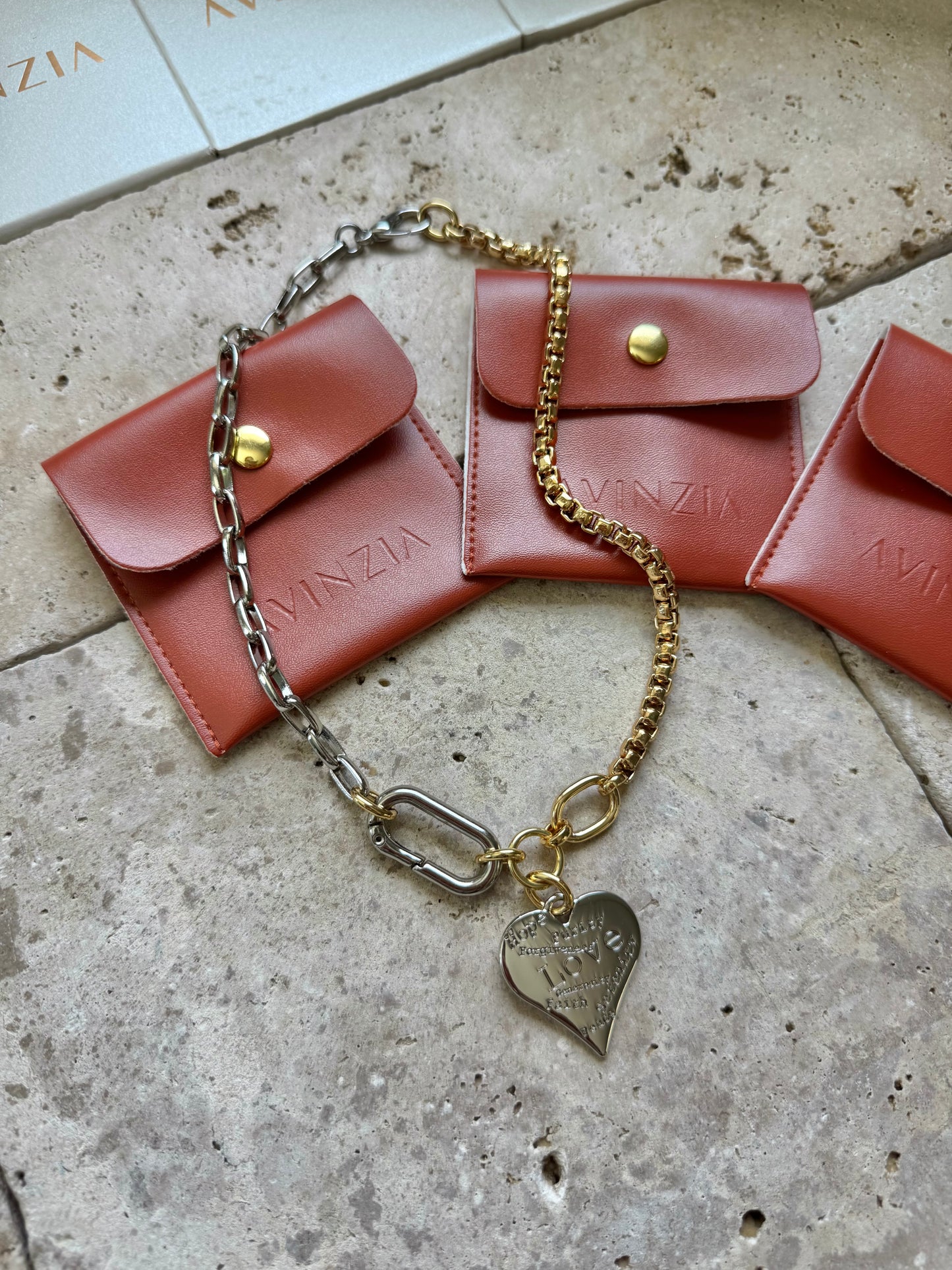 Silver Wish Heart Necklace