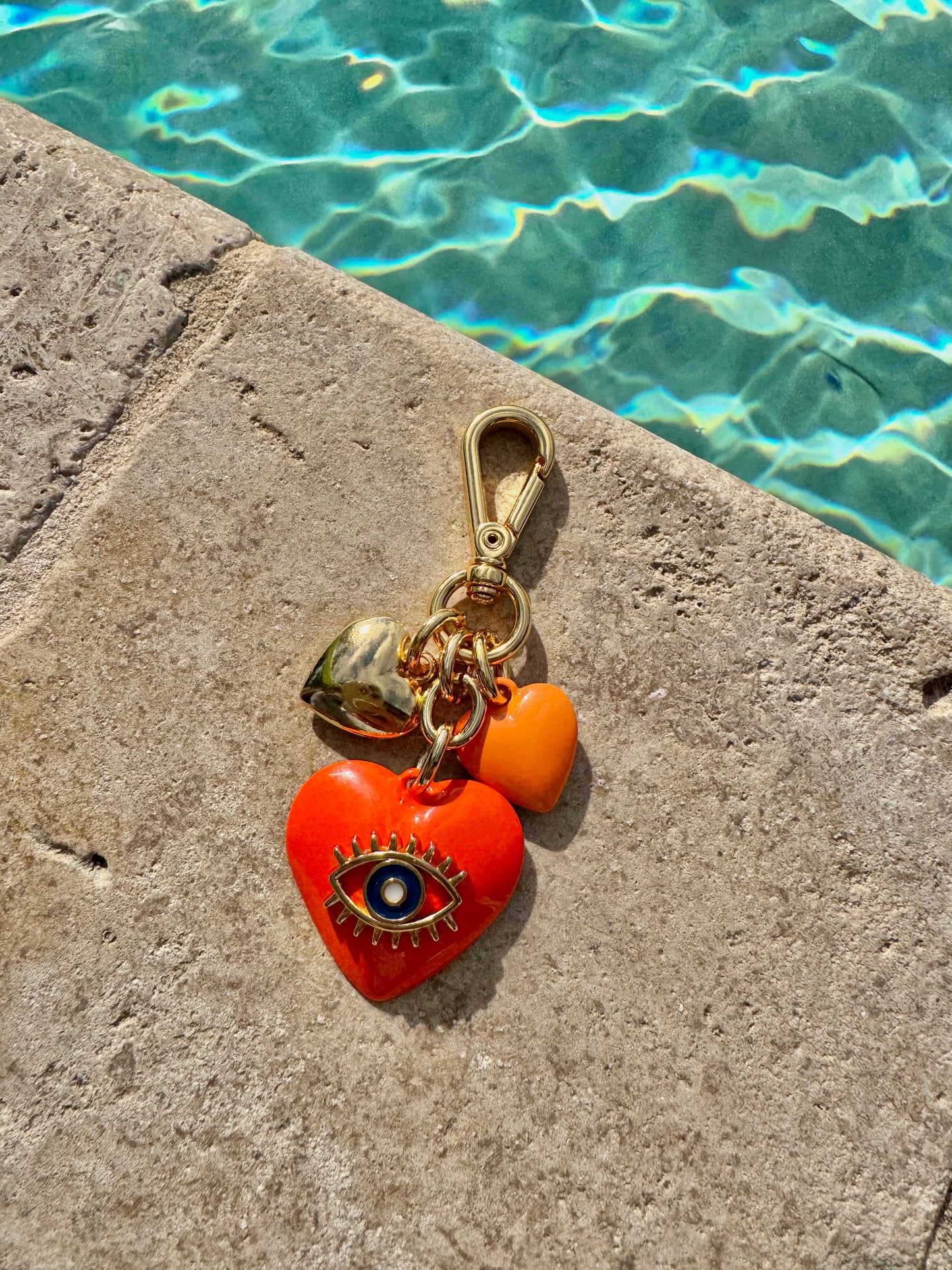 Evil Eye Heart Bag Charm