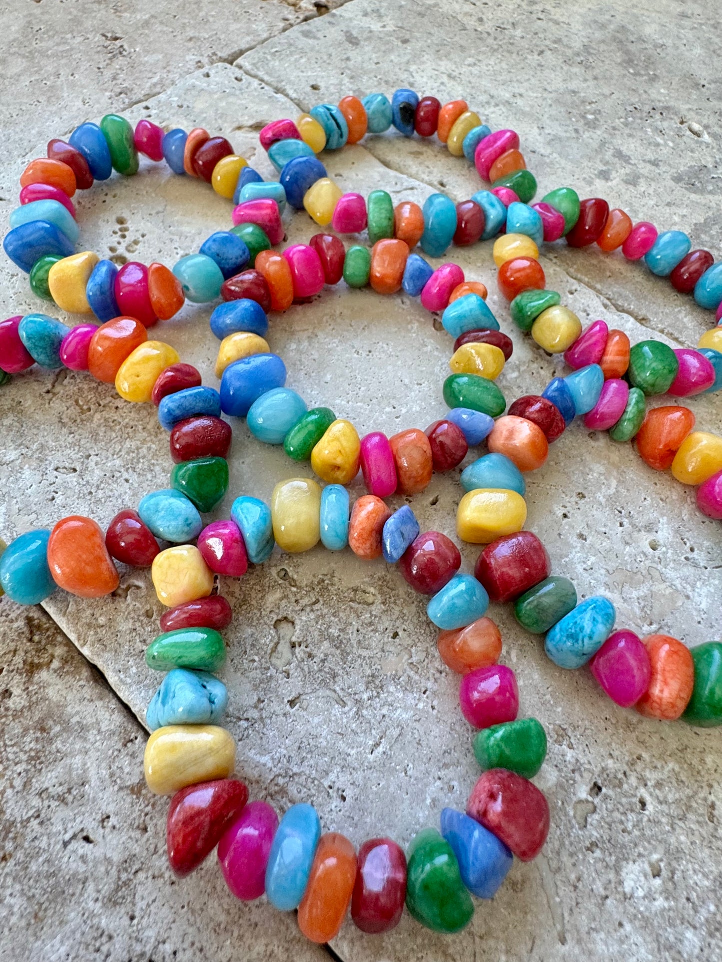 Rainbow Jade Stretch Bracelets