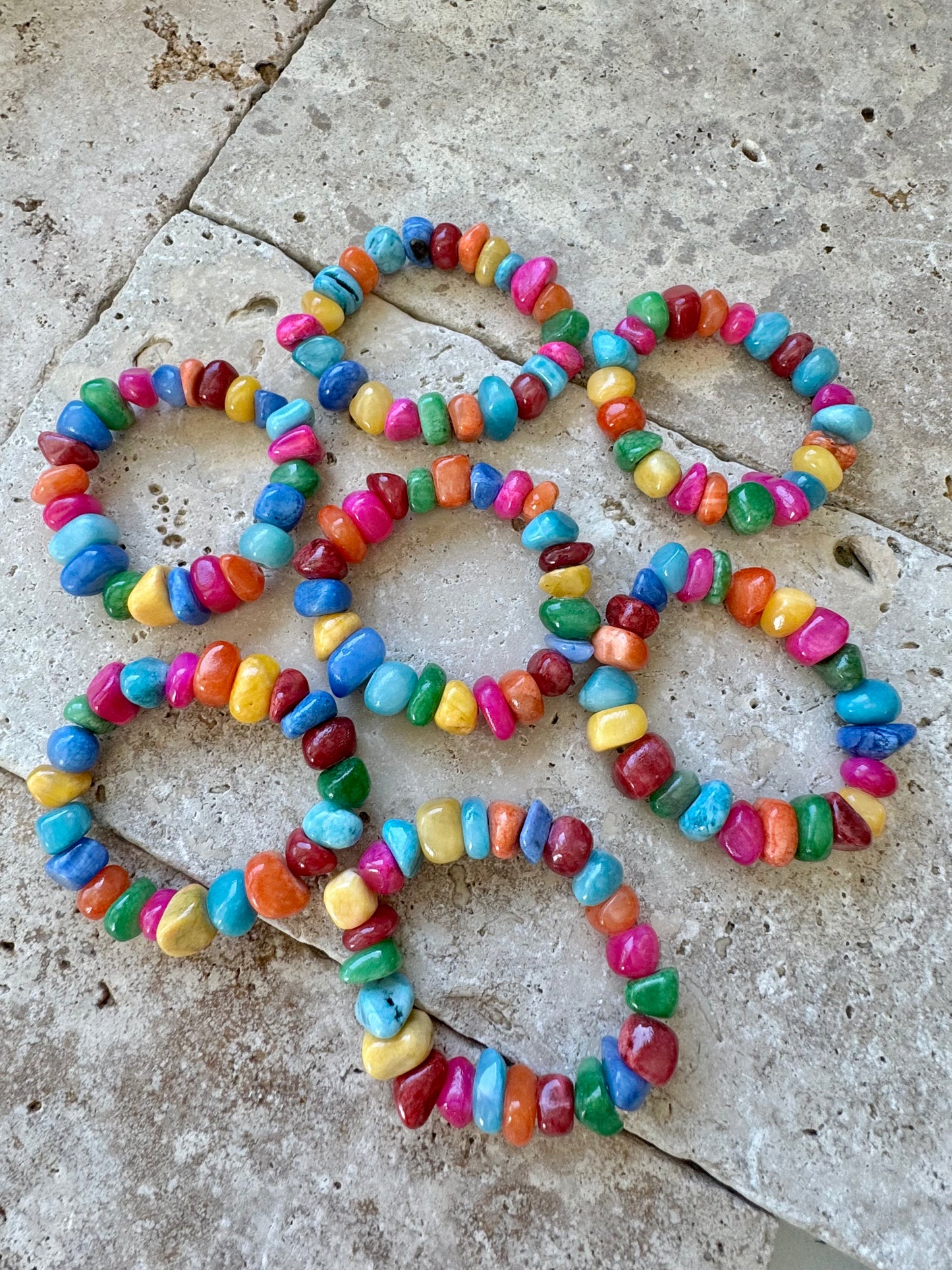 Rainbow Jade Stretch Bracelets
