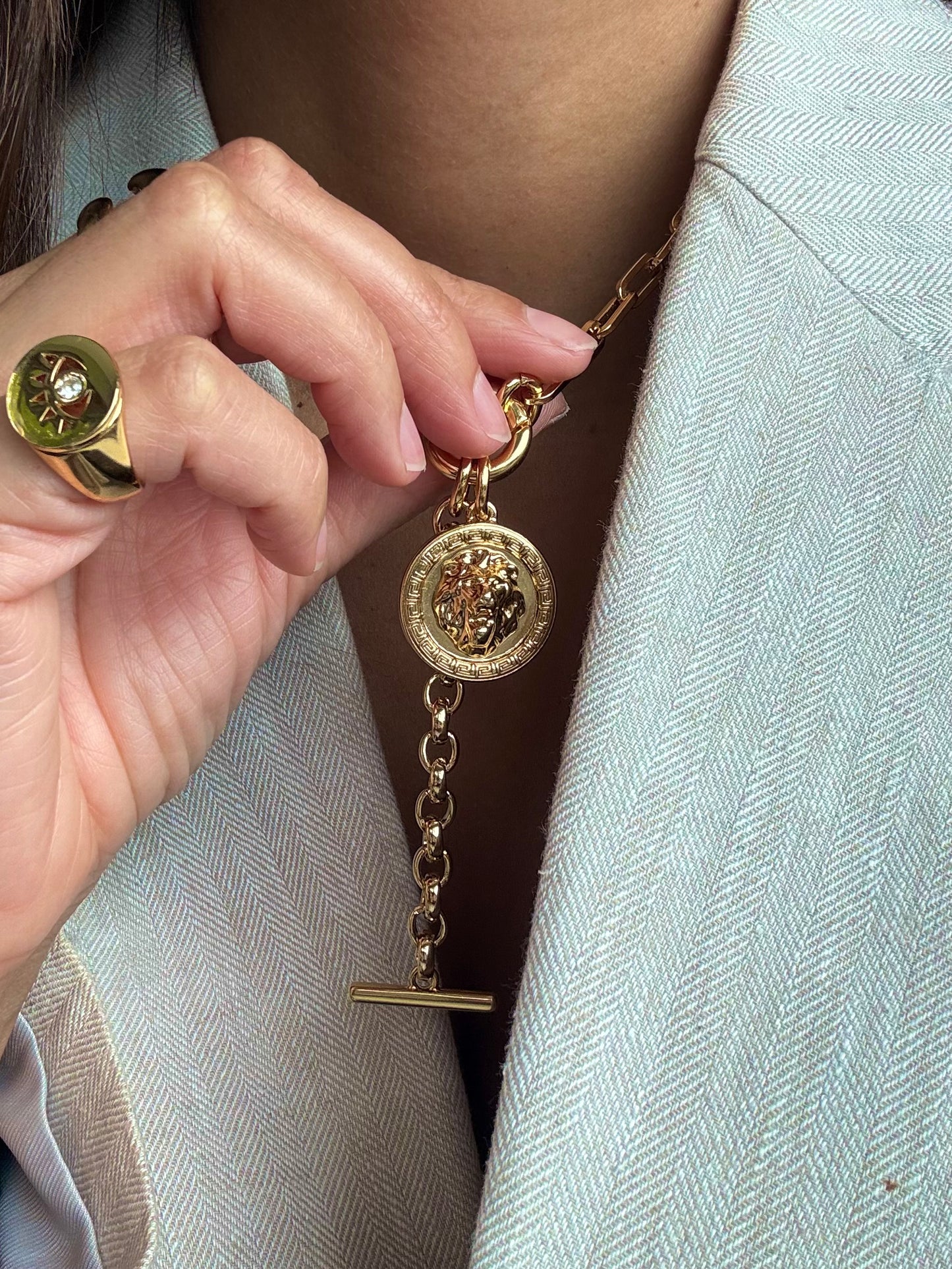 Lion Head Charm Necklace