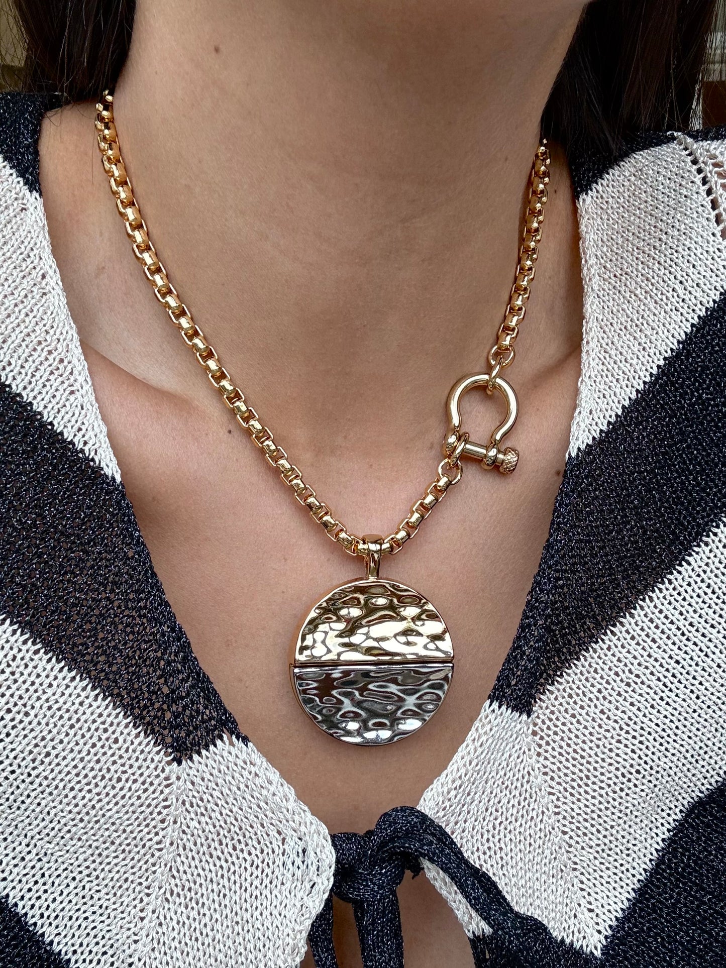 Hammered Medallion Necklace