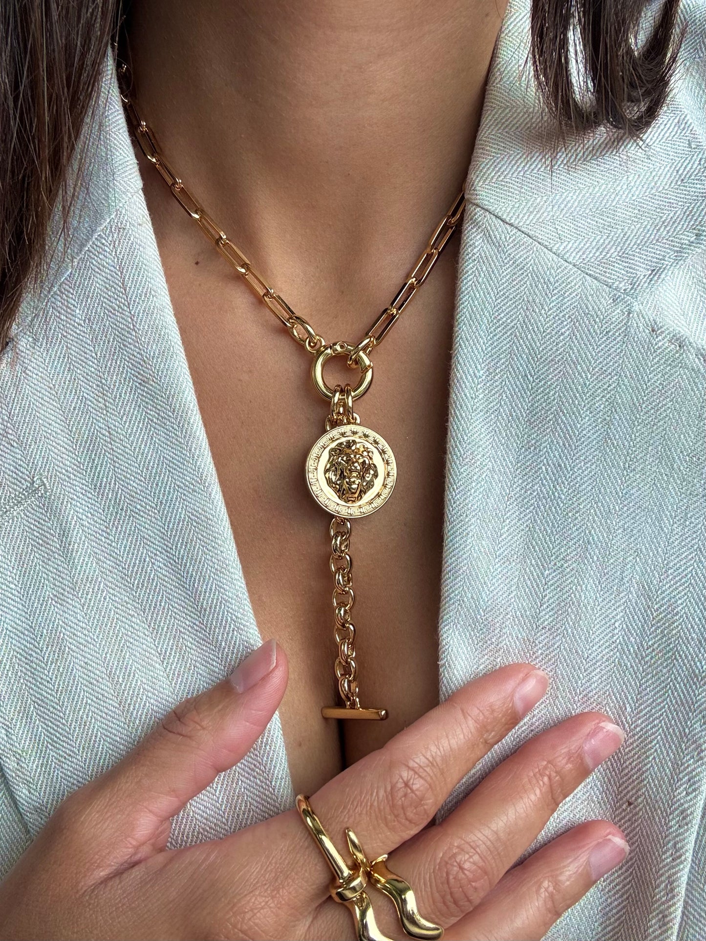 Lion Head Charm Necklace