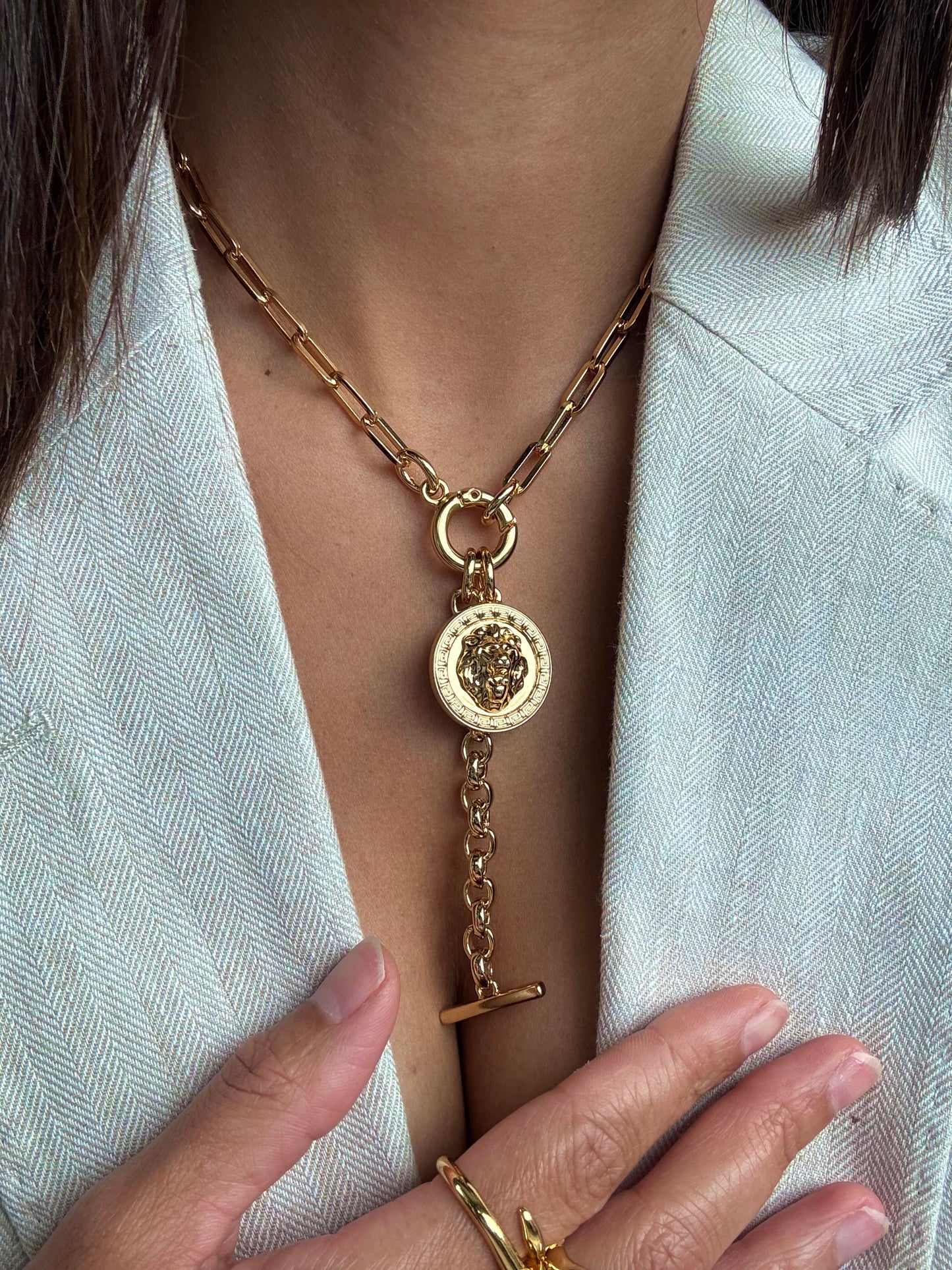 Lion Head Charm Necklace