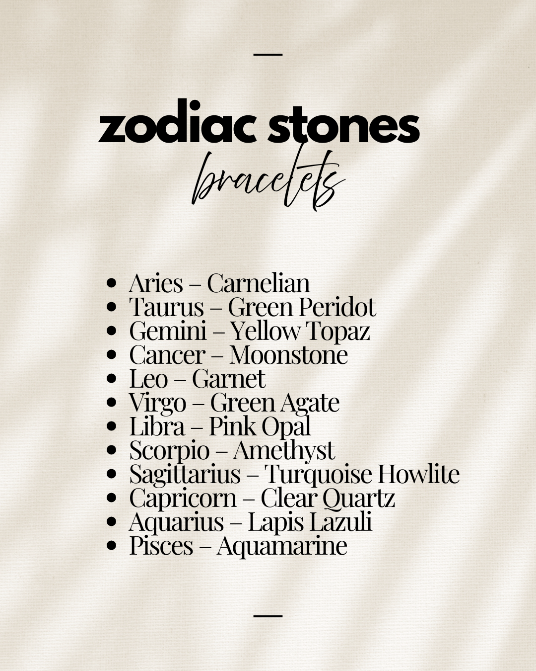 Zodiac Stone Bracelets