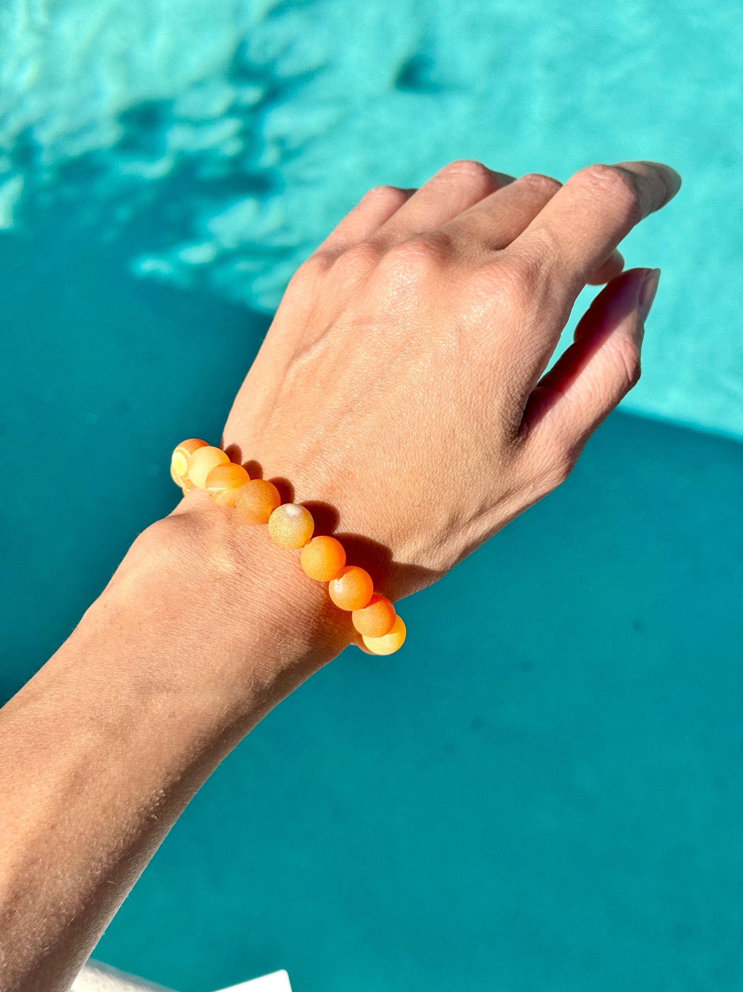 Frosted Orange Agate Bracelet