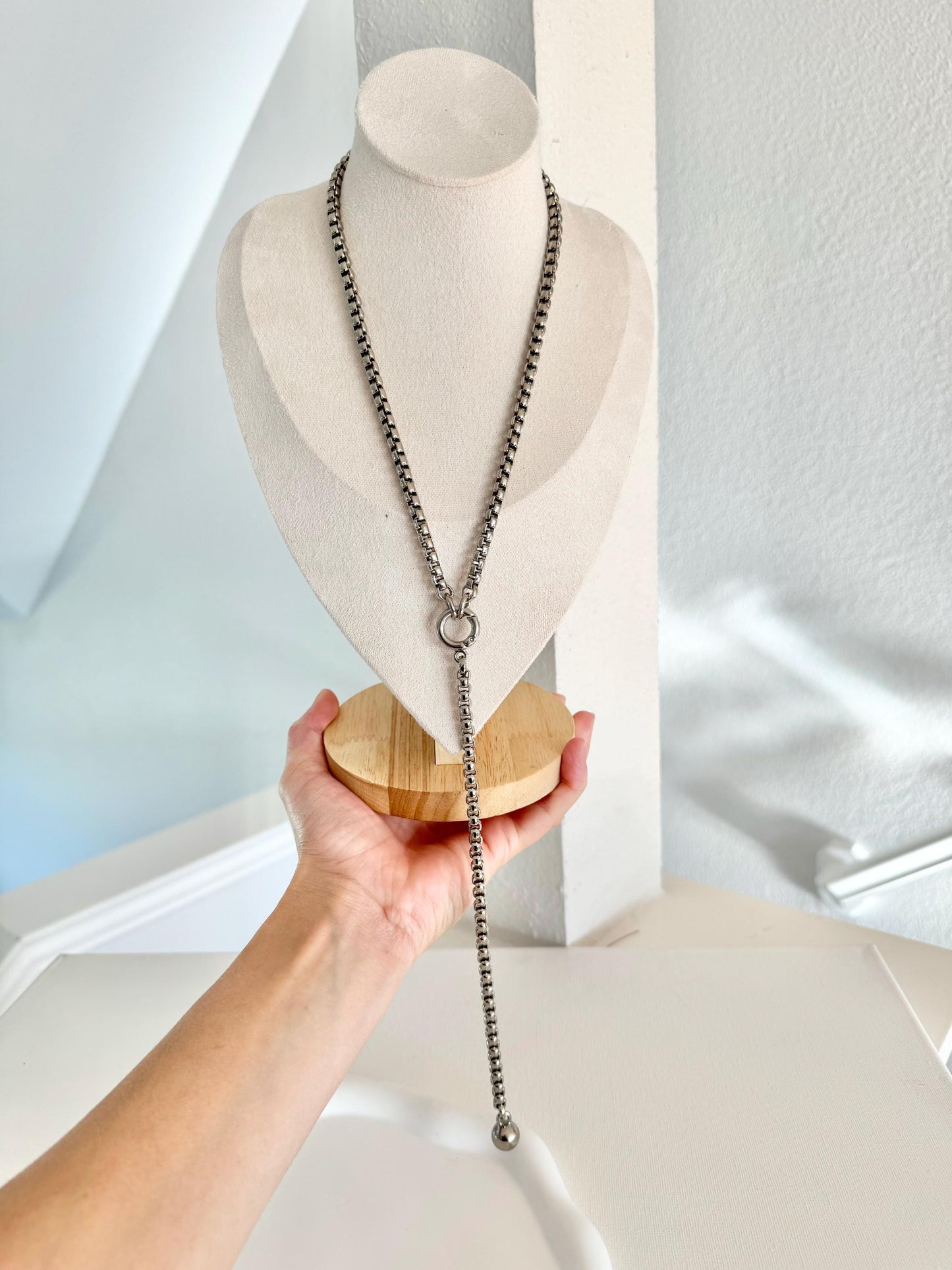 20" Long Lariat Y Necklace | Silver Lariat Necklace | Gold Lariat Necklace | Sexy Necklace Deep Cleavage Necklace Sexy Jewelry Gift for Her