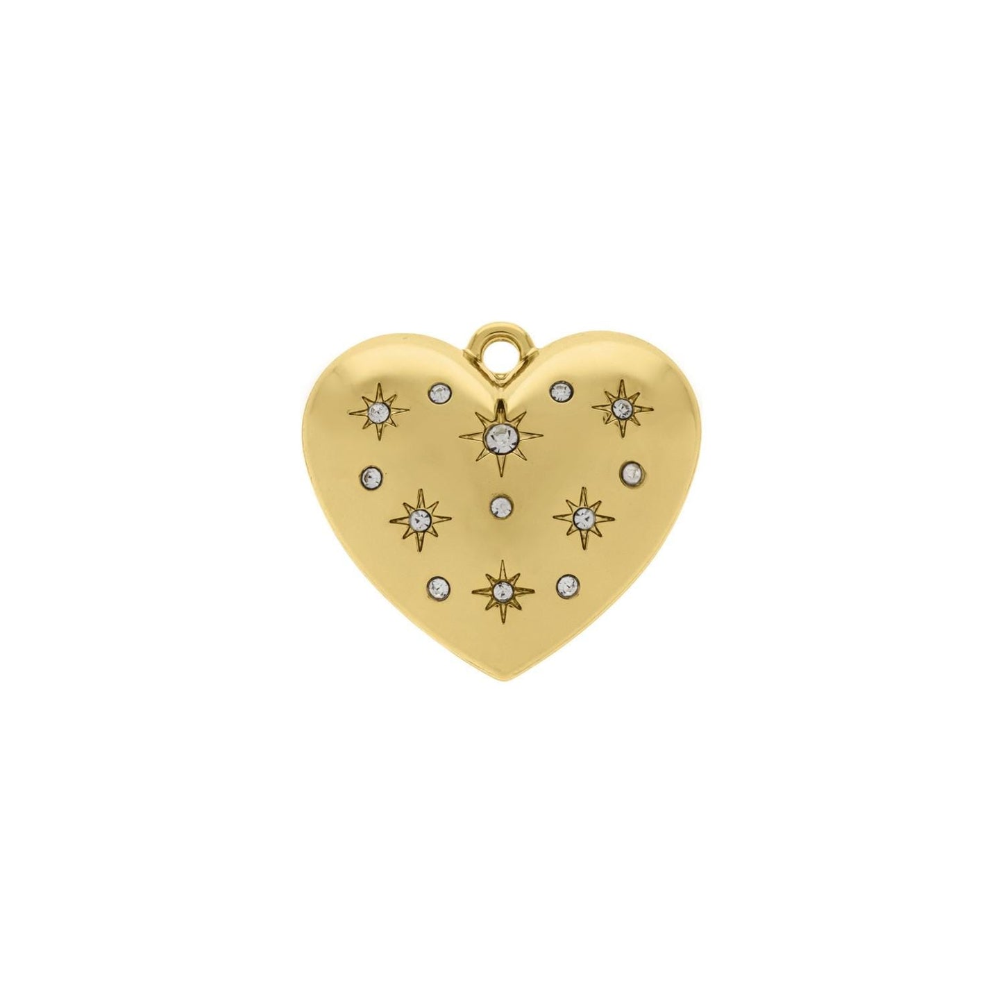 Gift for Mom | 30 mm Starburst Crystal Puffy Heart Charm