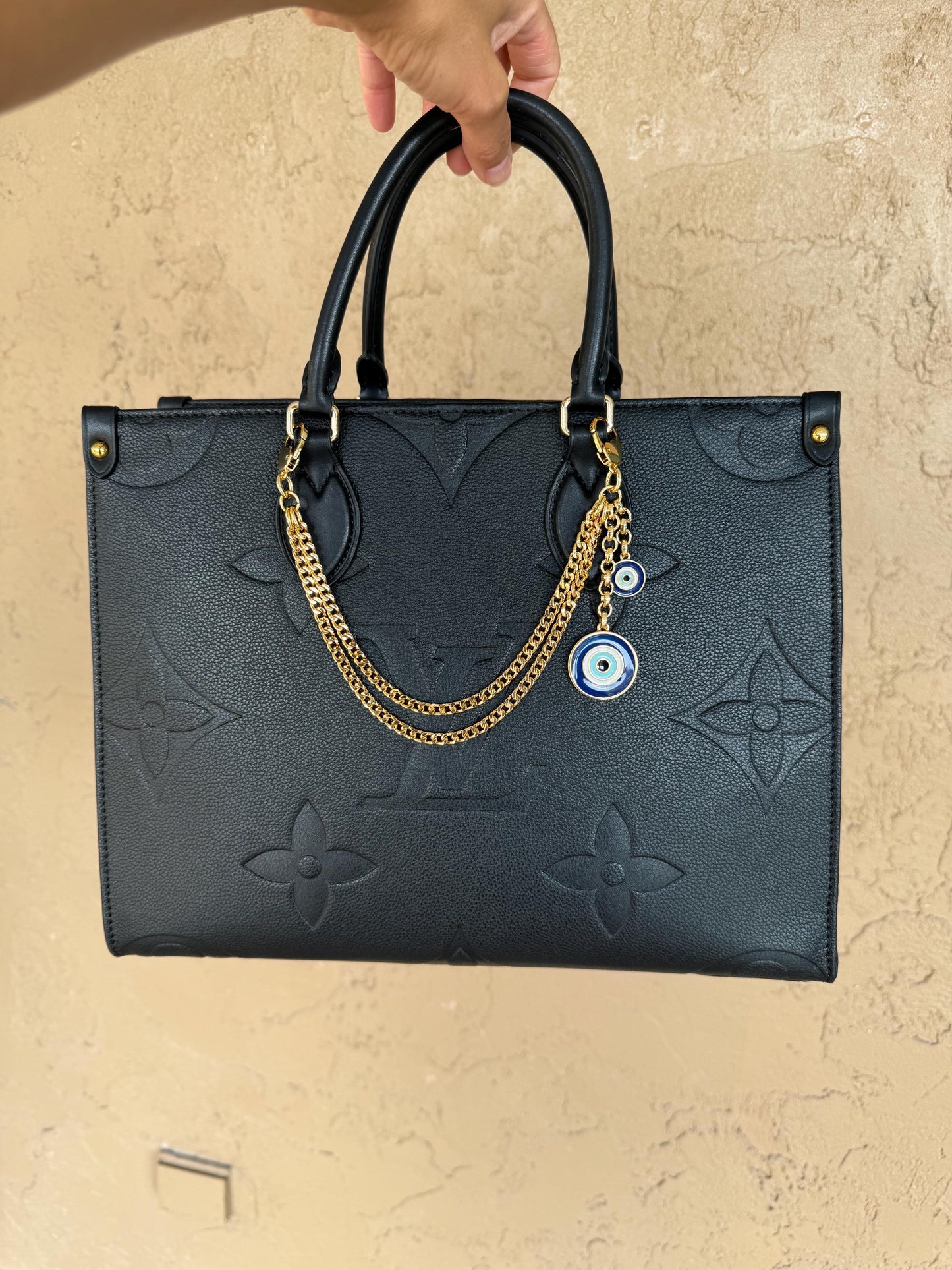 Evil Eye Bag Charm Chain | Blue Greek Eye Keychain | Purse Charm Chain | Purse Accessory | Purse Necklace Chain | Double Chain for Bag