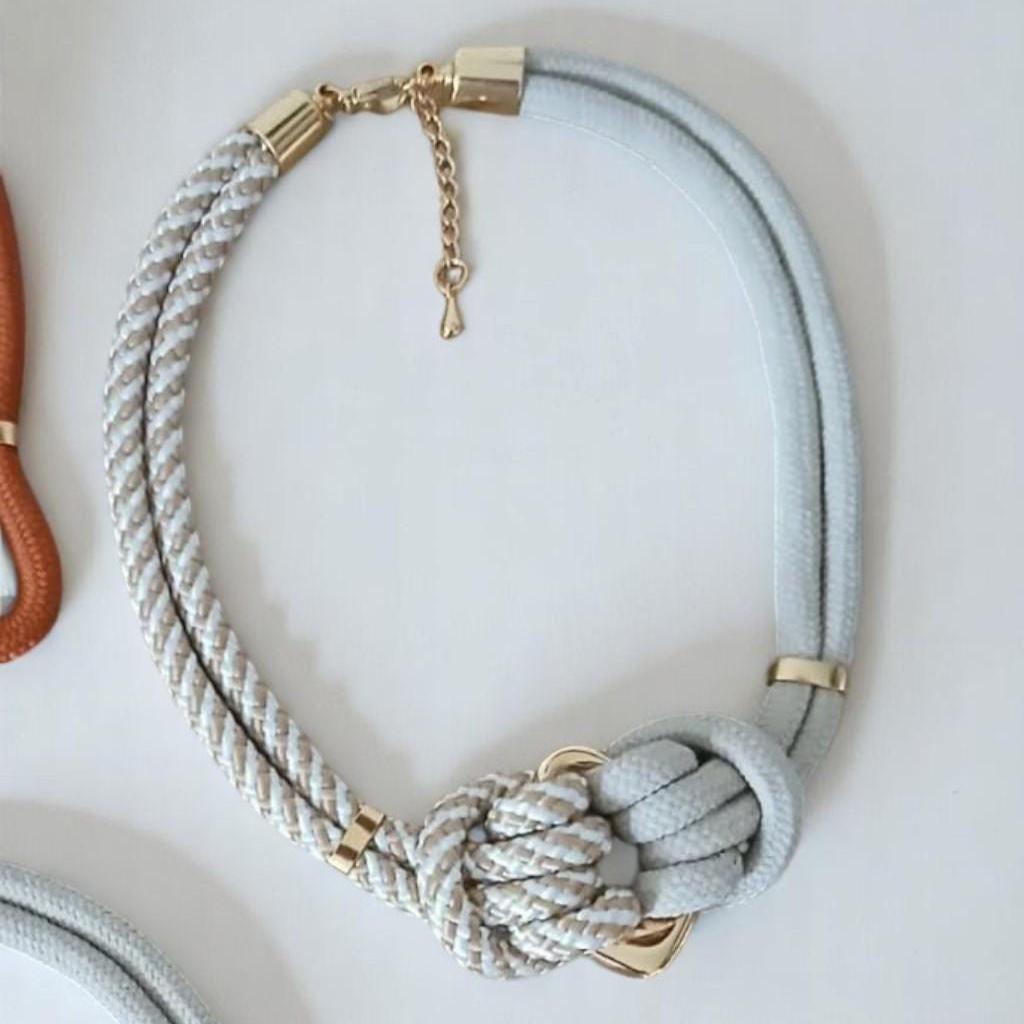 PRE-SALE Knotted Necklace | Statement Rope Necklace | Mother's Day Gift | Unique Cord Necklace | Terracota Necklace | Sand Necklace