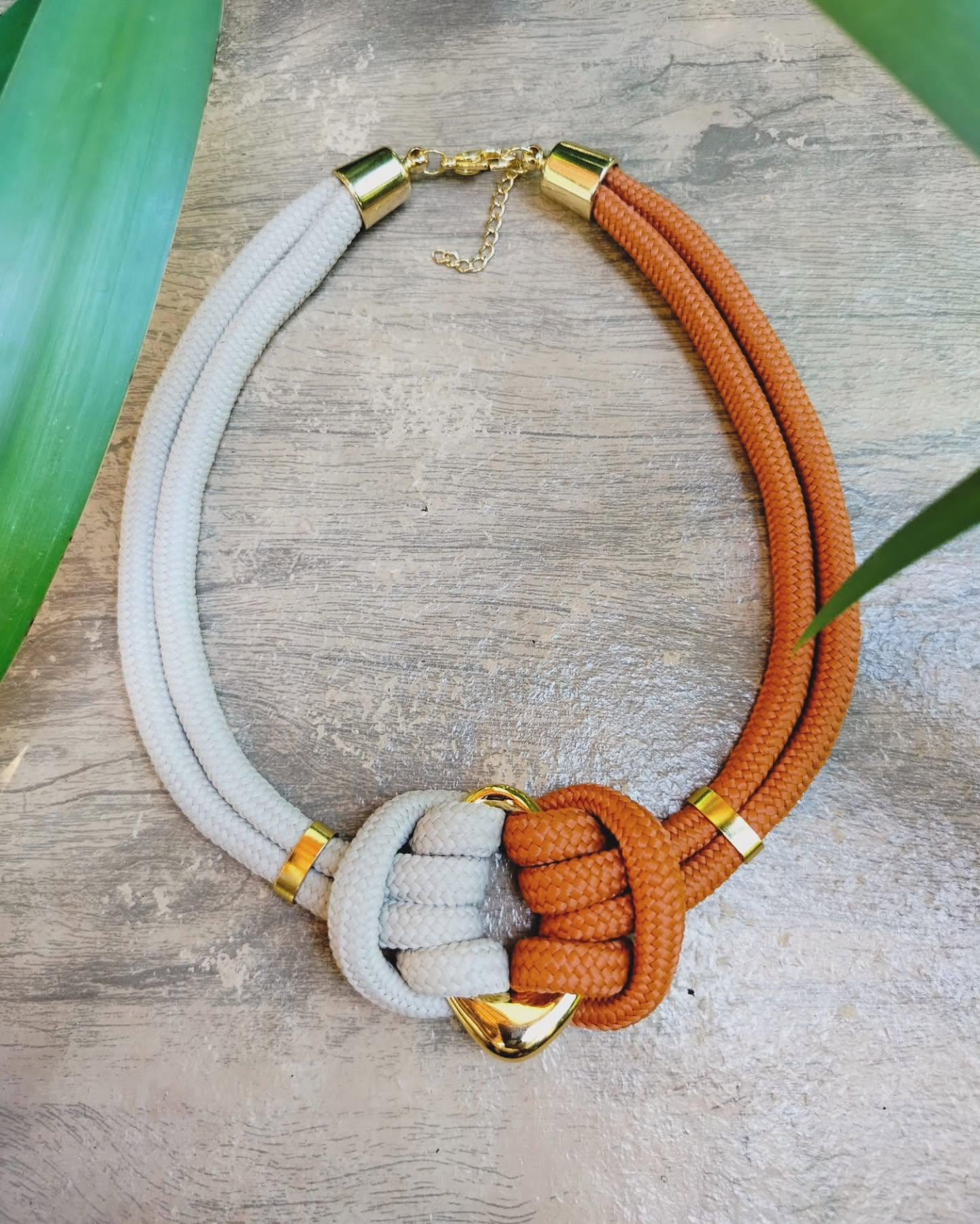 PRE-SALE Knotted Necklace | Statement Rope Necklace | Mother's Day Gift | Unique Cord Necklace | Terracota Necklace | Sand Necklace