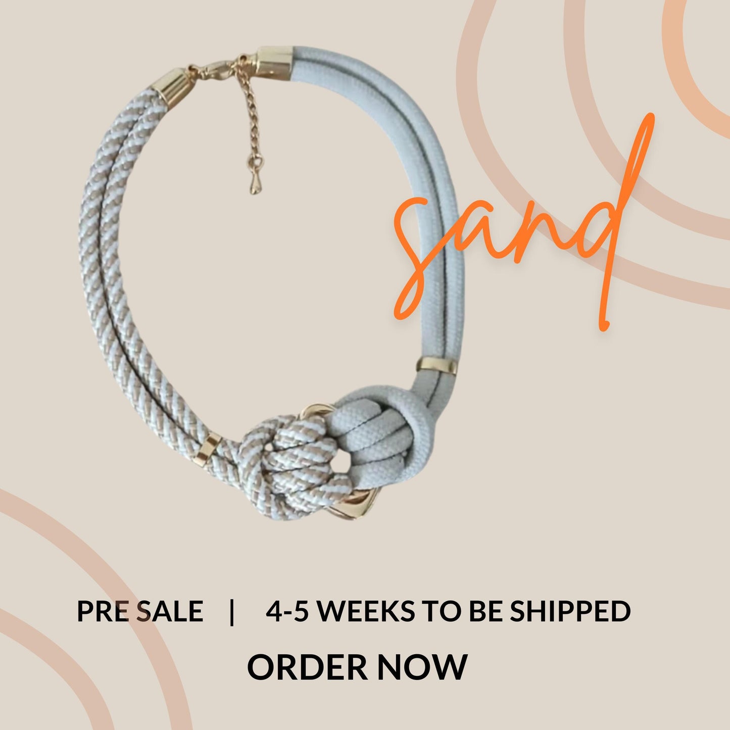 PRE-SALE Knotted Necklace | Statement Rope Necklace | Mother's Day Gift | Unique Cord Necklace | Terracota Necklace | Sand Necklace