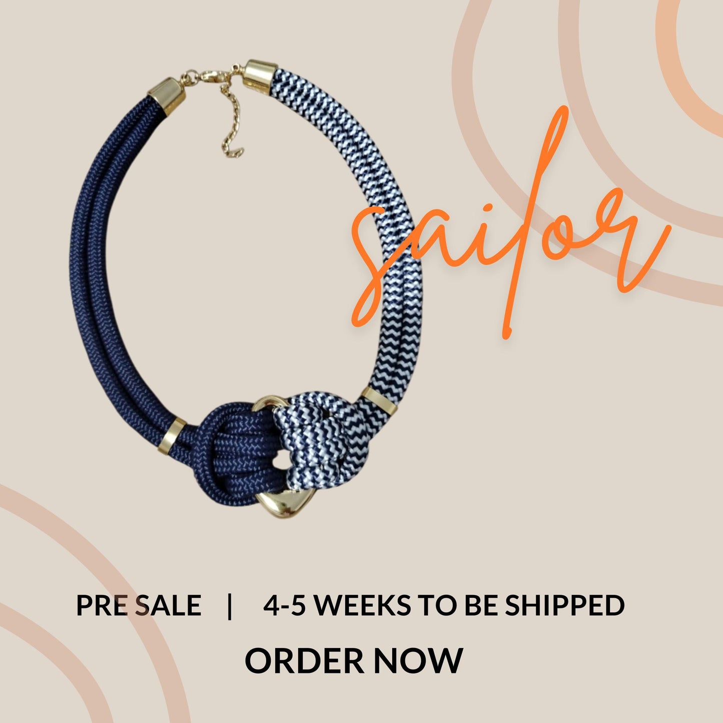 PRE-SALE Knotted Necklace | Statement Rope Necklace | Mother's Day Gift | Unique Cord Necklace | Terracota Necklace | Sand Necklace