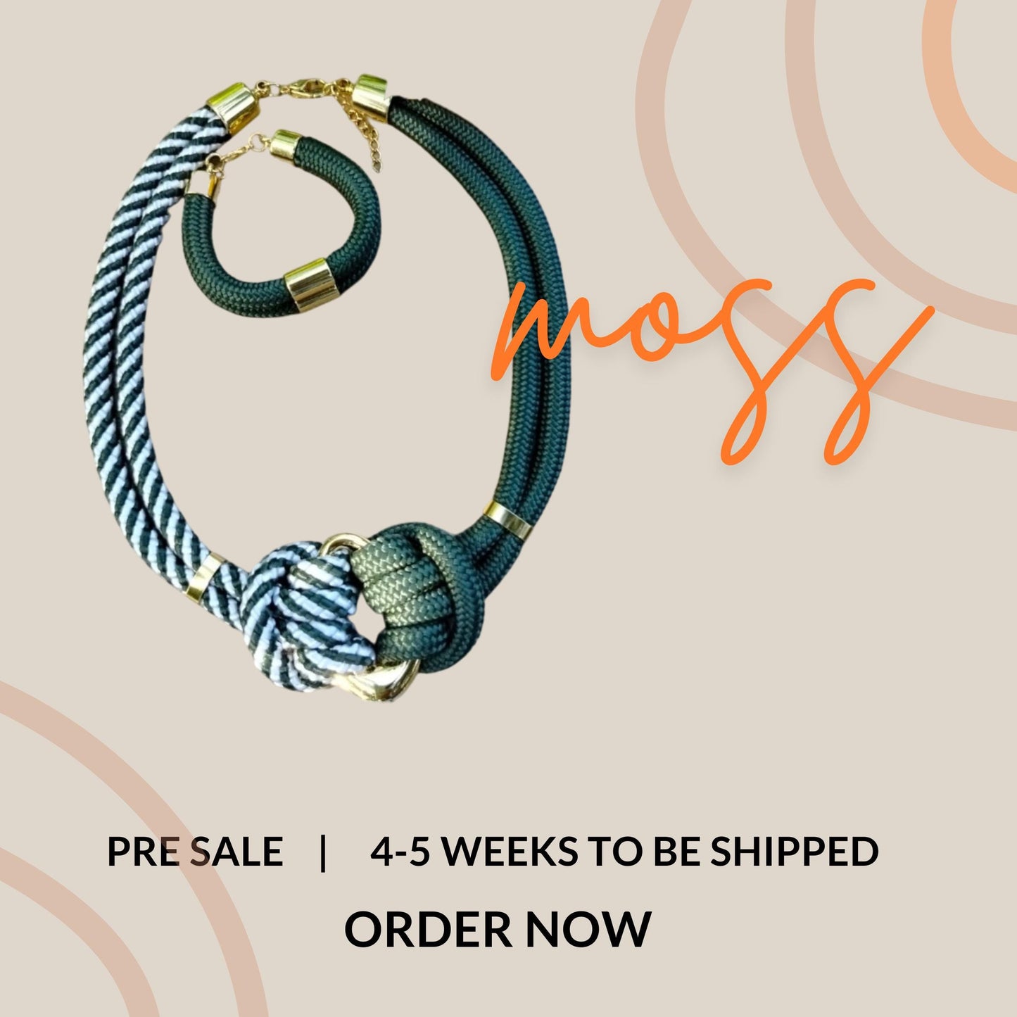PRE-SALE Knotted Necklace | Statement Rope Necklace | Mother's Day Gift | Unique Cord Necklace | Terracota Necklace | Sand Necklace