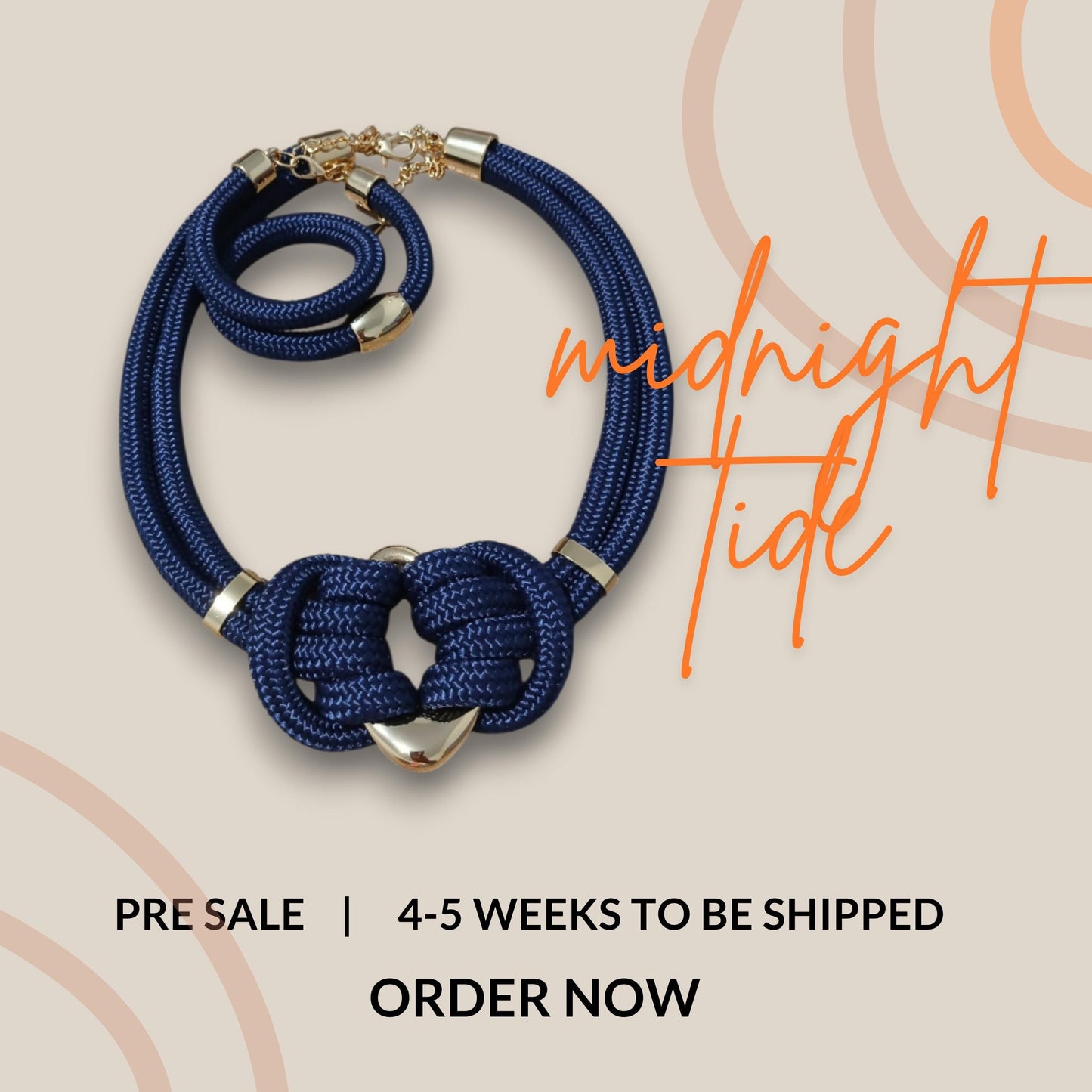 PRE-SALE Knotted Necklace | Statement Rope Necklace | Mother's Day Gift | Unique Cord Necklace | Terracota Necklace | Sand Necklace