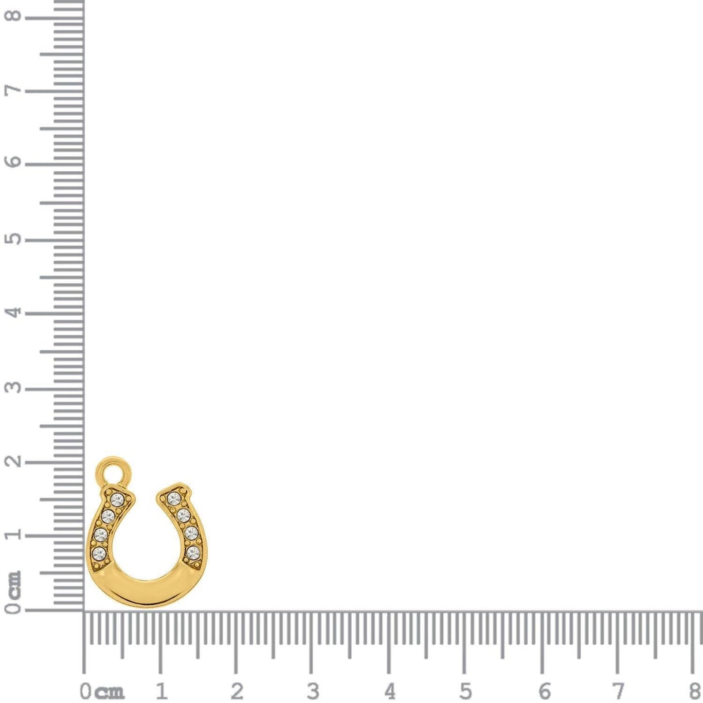 Horseshoe Charm 20mm | Charms for Sale | Small Horseshoe Charm | Paved Horseshoe Charm | Gold Horseshoe Charm