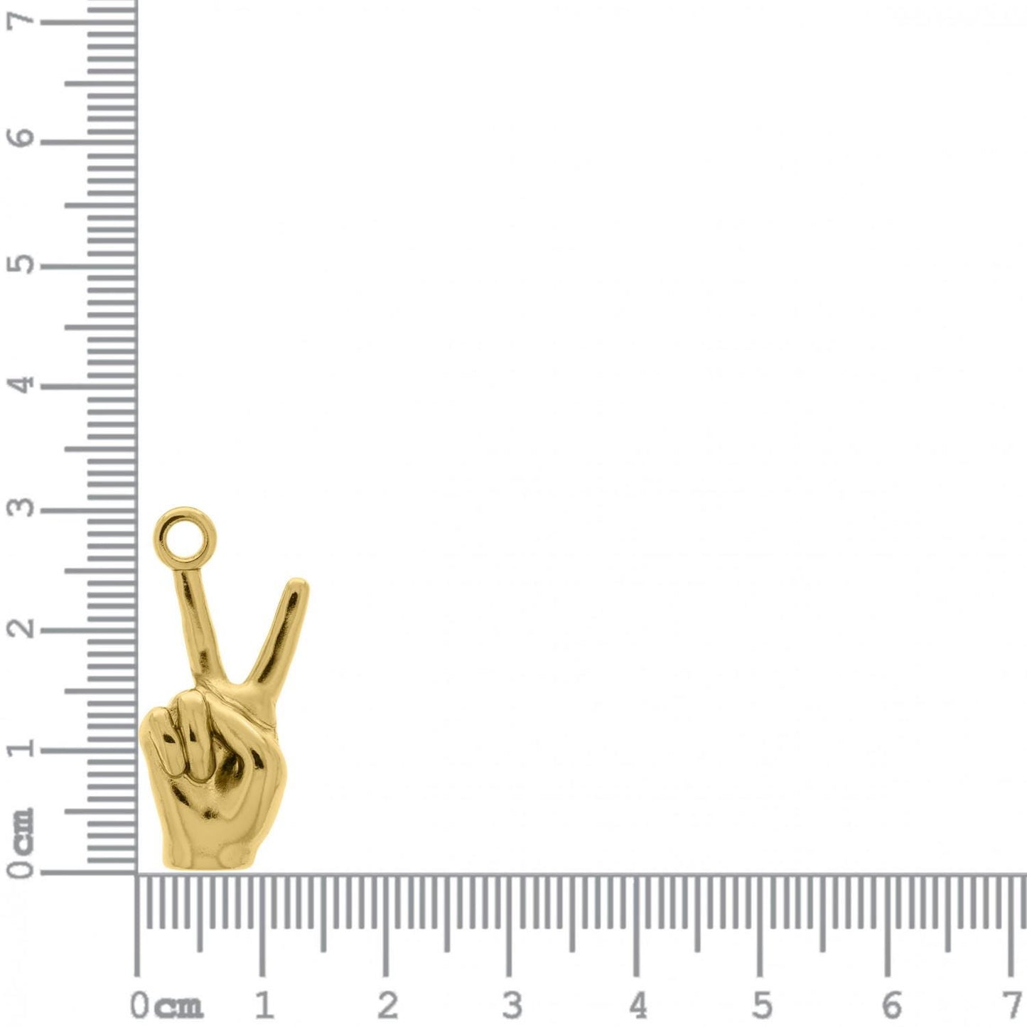 Gold Hand Peace Sign 30mm