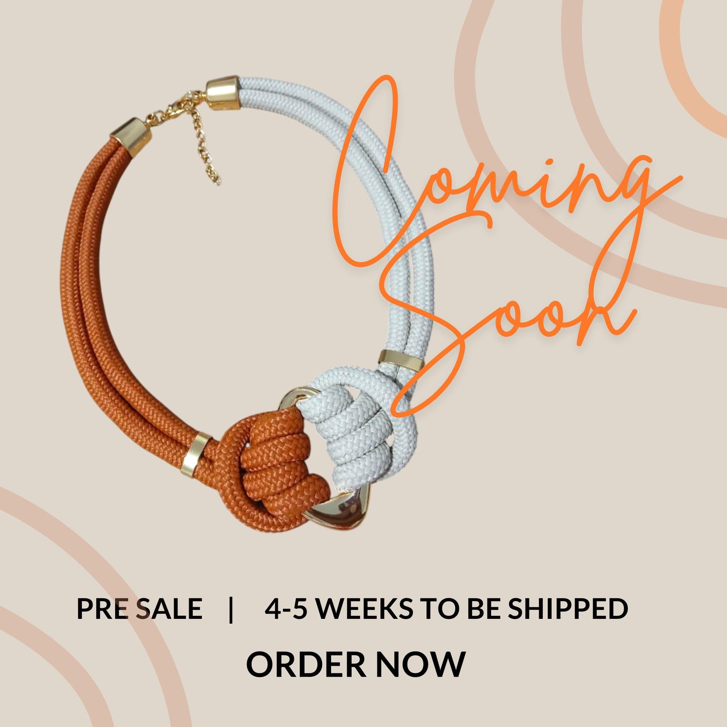 PRE-SALE Knotted Necklace | Statement Rope Necklace | Mother's Day Gift | Unique Cord Necklace | Terracota Necklace | Sand Necklace