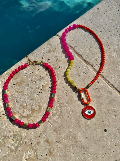 Layered sunset beaded necklace set – AVINZIA