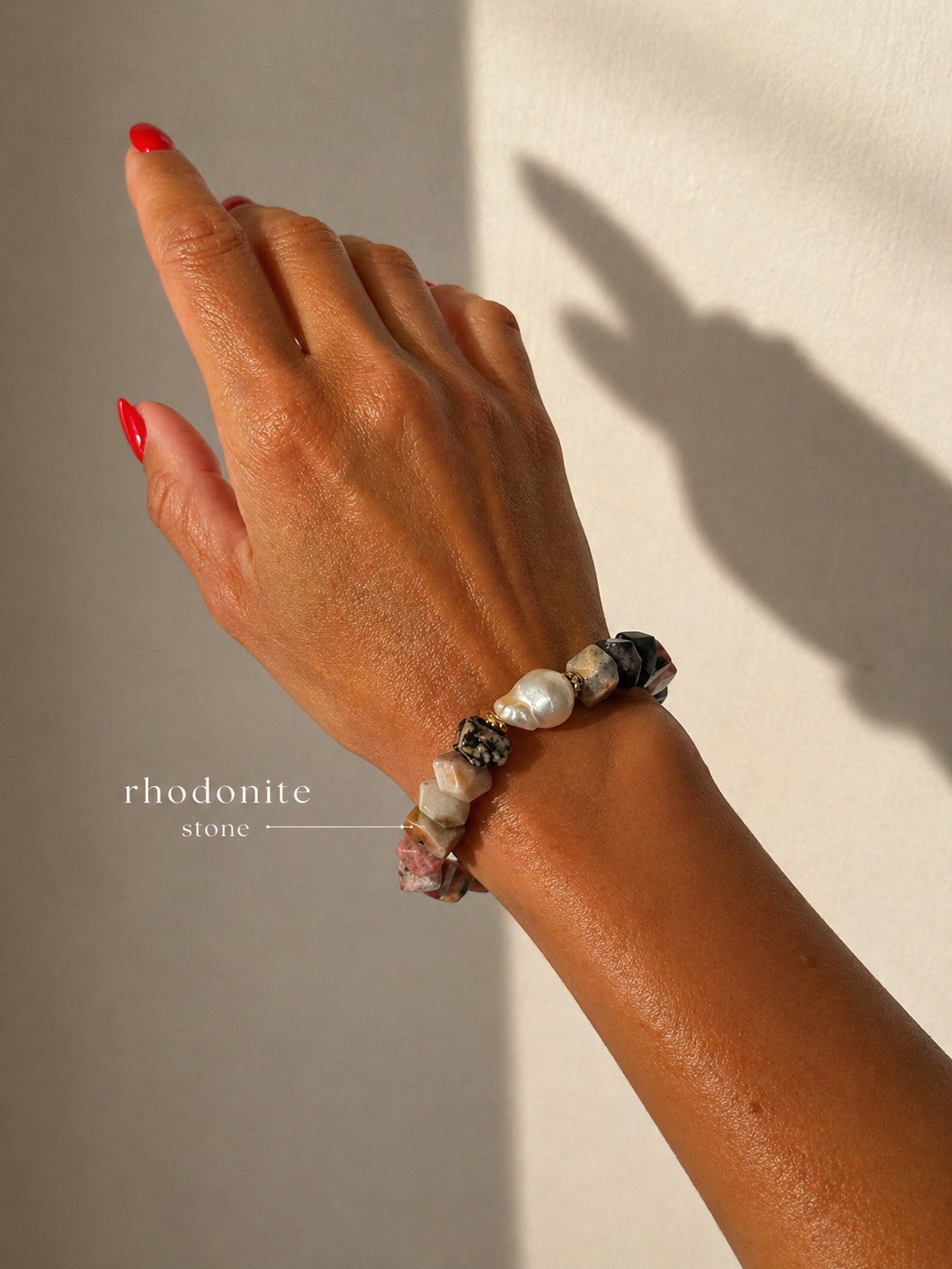 Nugget Gemstone & Baroque Pearl Bracelet