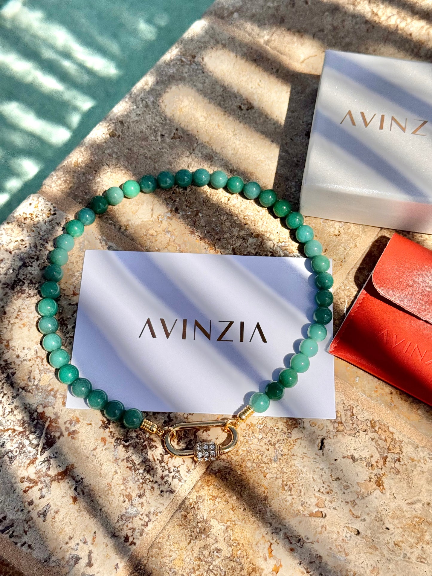 10mm Natural Green Onyx Necklace