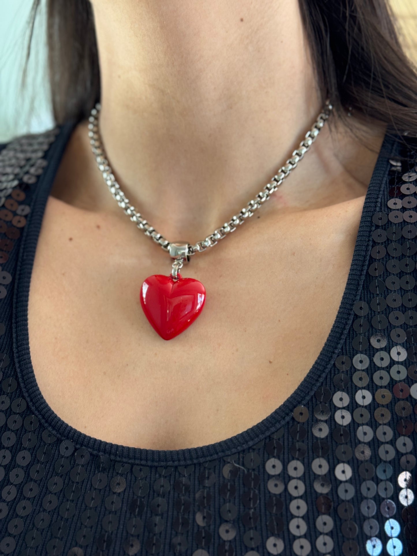 Enamel Heart Necklace