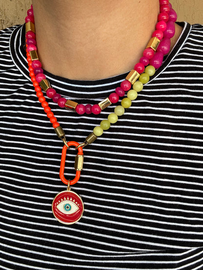 Layered sunset beaded necklace set – AVINZIA
