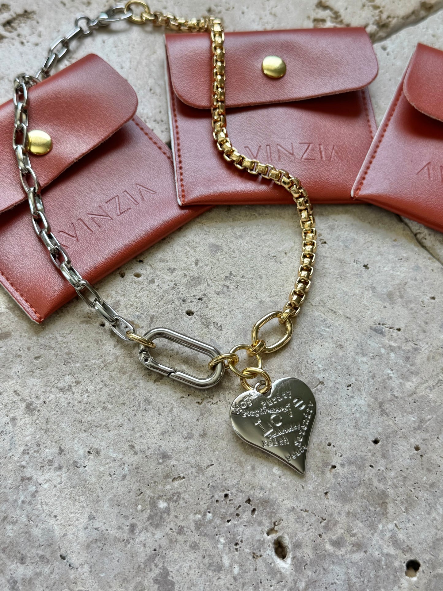 Silver Wish Heart Necklace