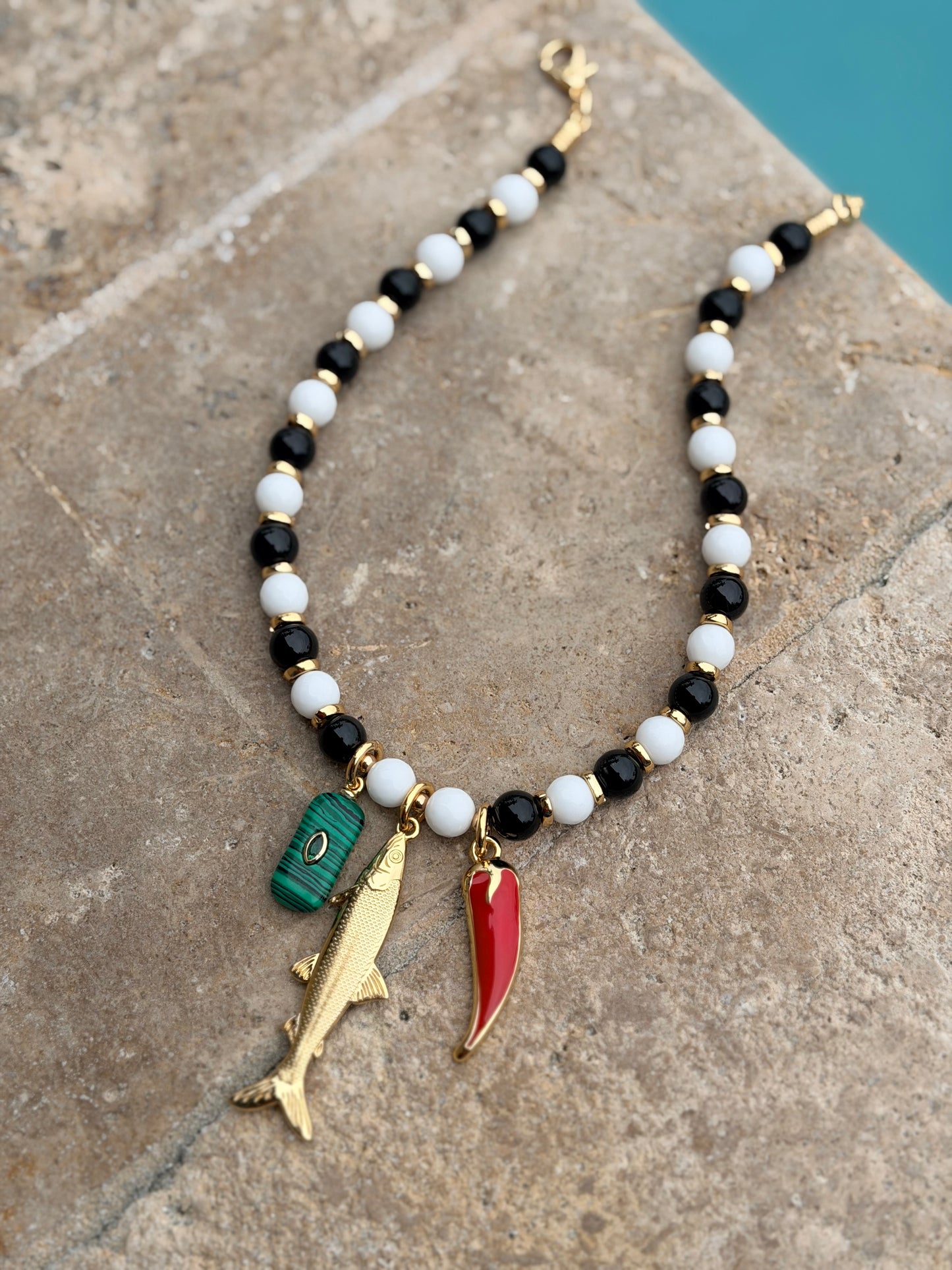 Black & White Fish Necklace