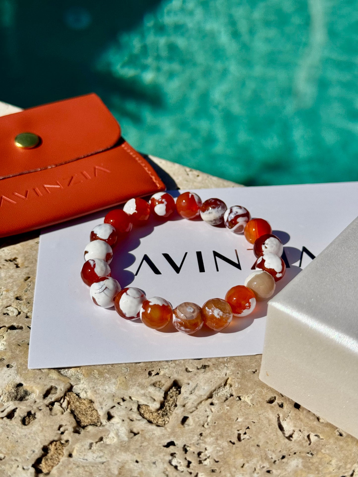 Natural Fire Crackle Agate Bracelet