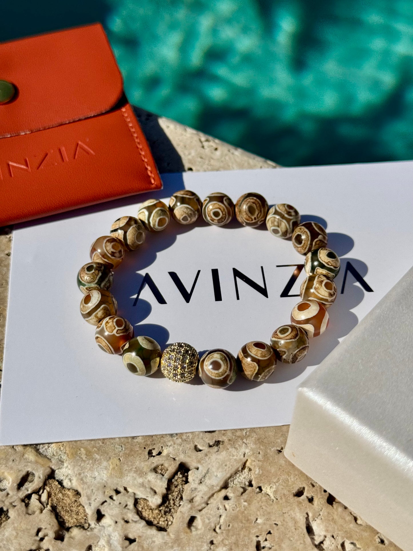 Tibetan Fern Eye Agate Bracelet