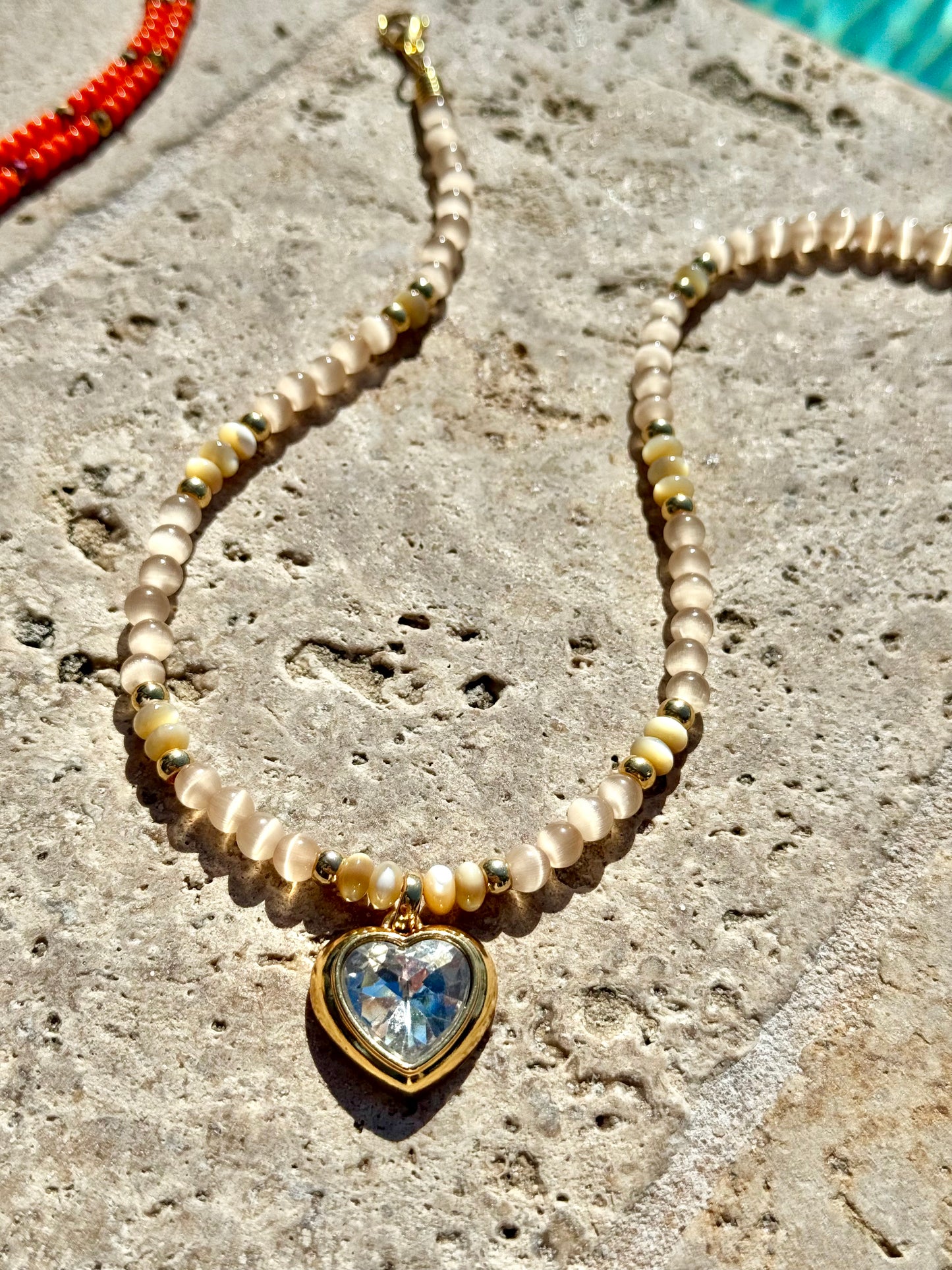 Orange Cowrie Shell Chain