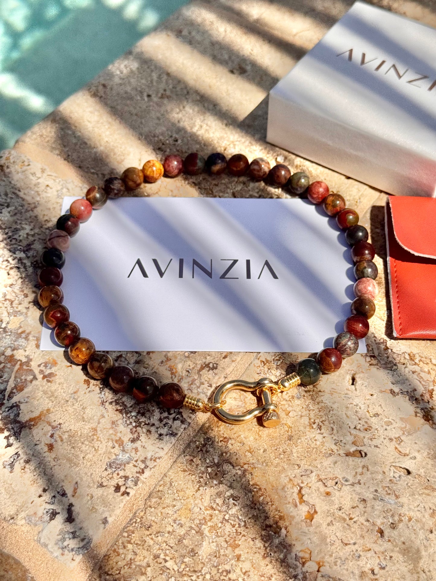 10mm Jasper Picasso Necklace