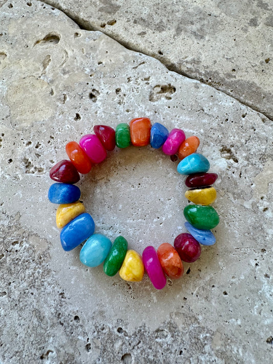 Rainbow Jade Stretch Bracelets