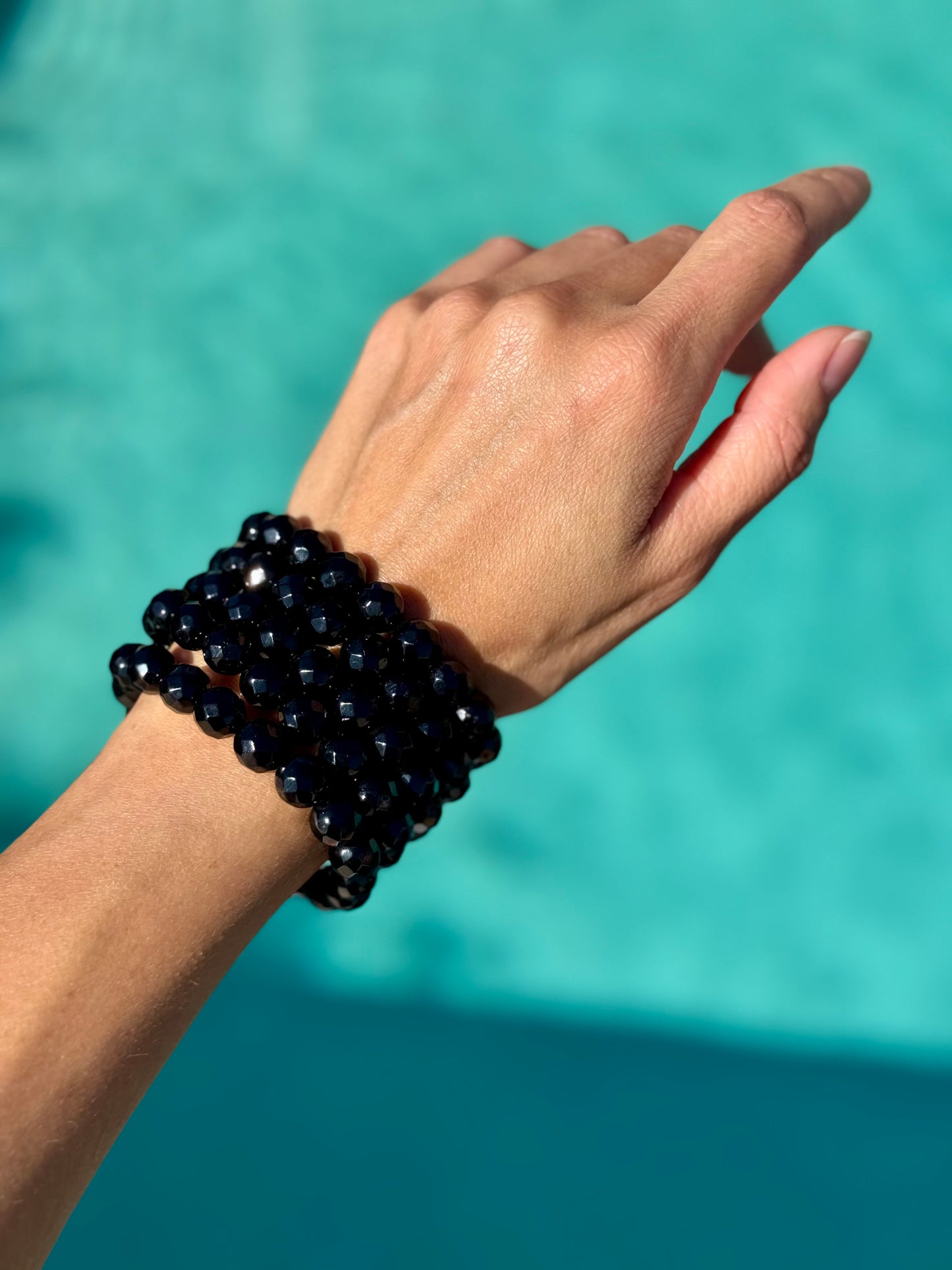 Faceted Black Onyx Bracelet