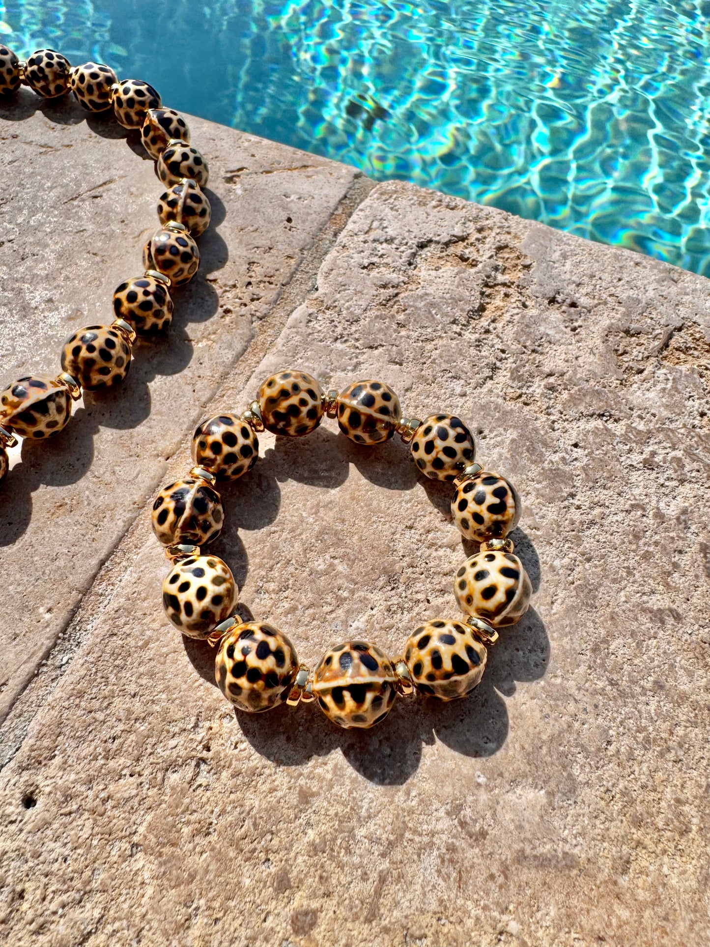 Glazed Leopard Porcelain Necklace