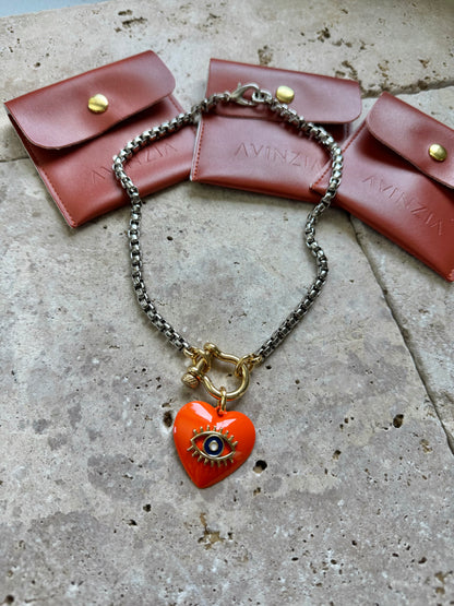 Evil Eye Necklace Mixed Metals