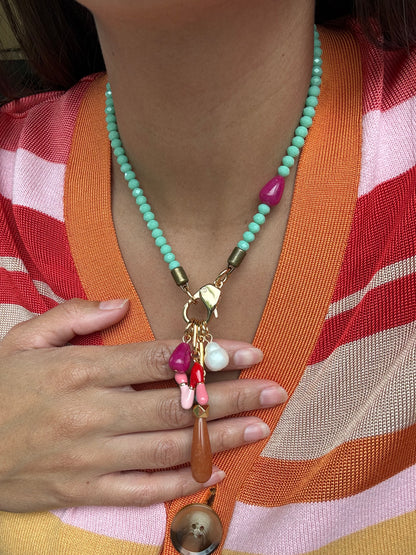 Initial cluster charm necklace by AVINZIA — handmade coastal jewelry