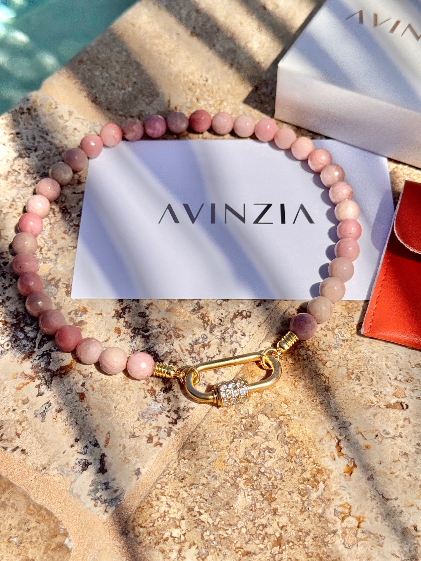 10mm Faceted Rhodonite Necklace