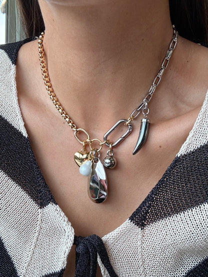 Multi Charms Lariat Necklace