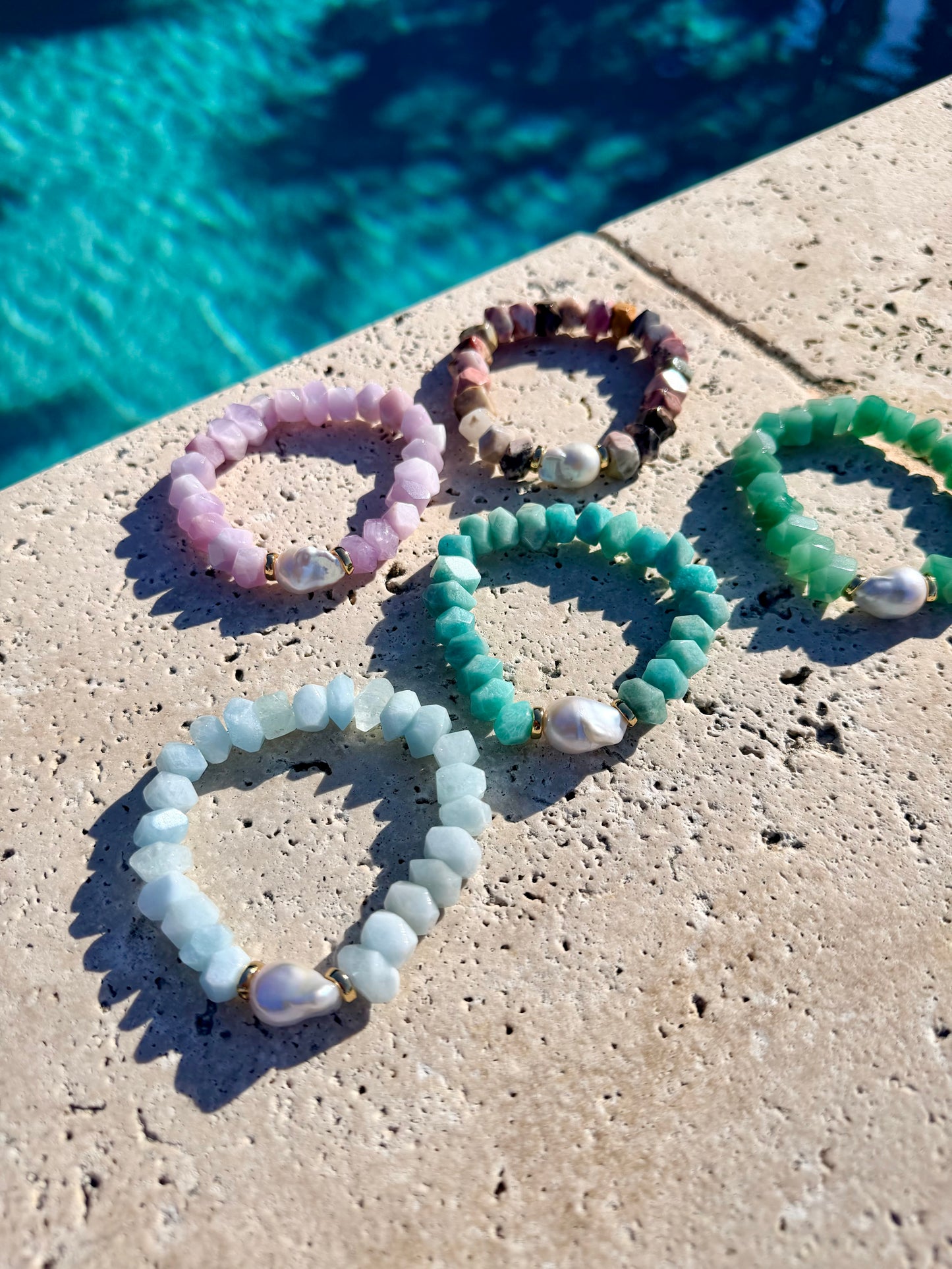 Nugget Gemstone & Baroque Pearl Bracelet