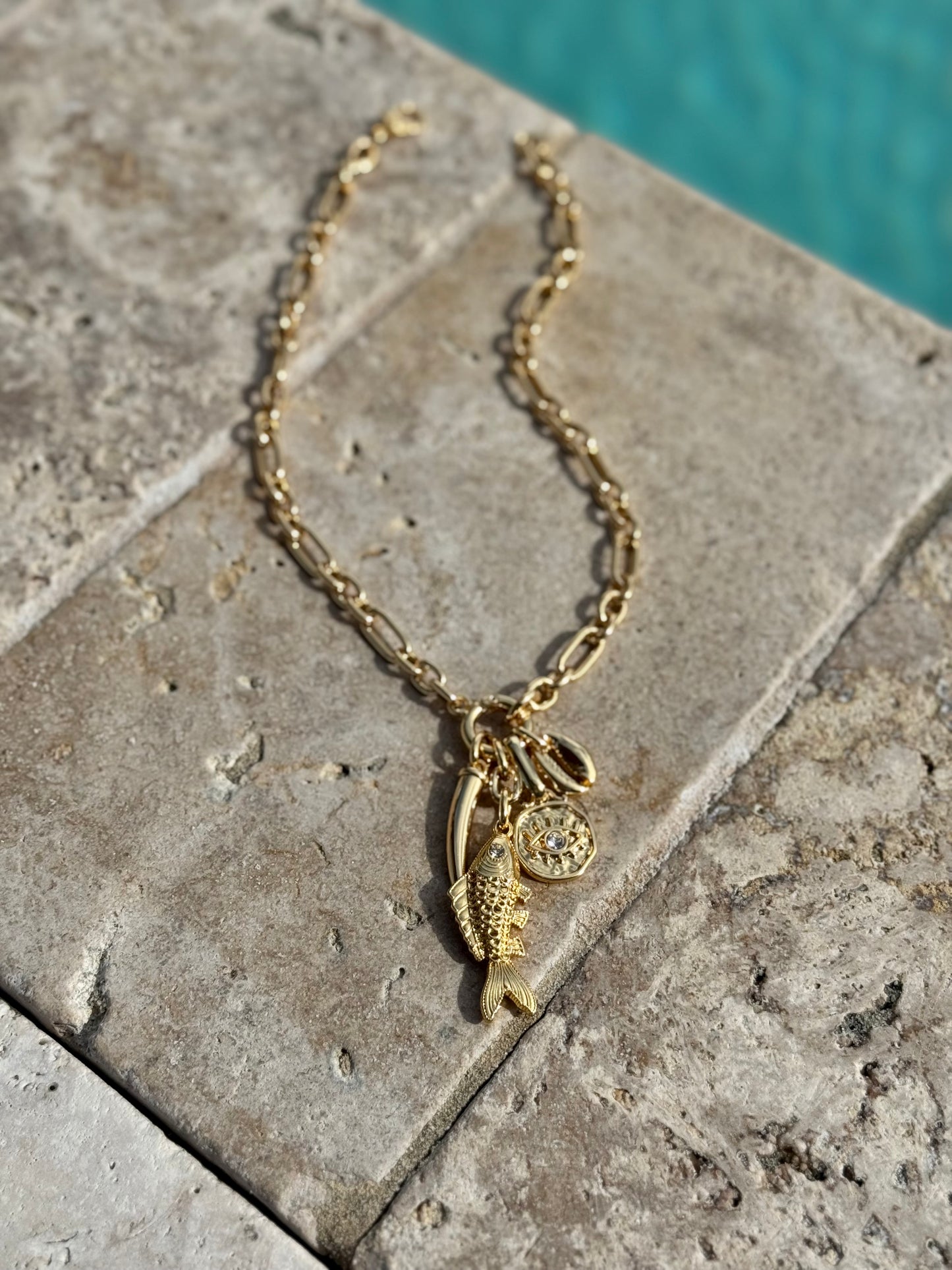 Cluster Fish Charm Necklace