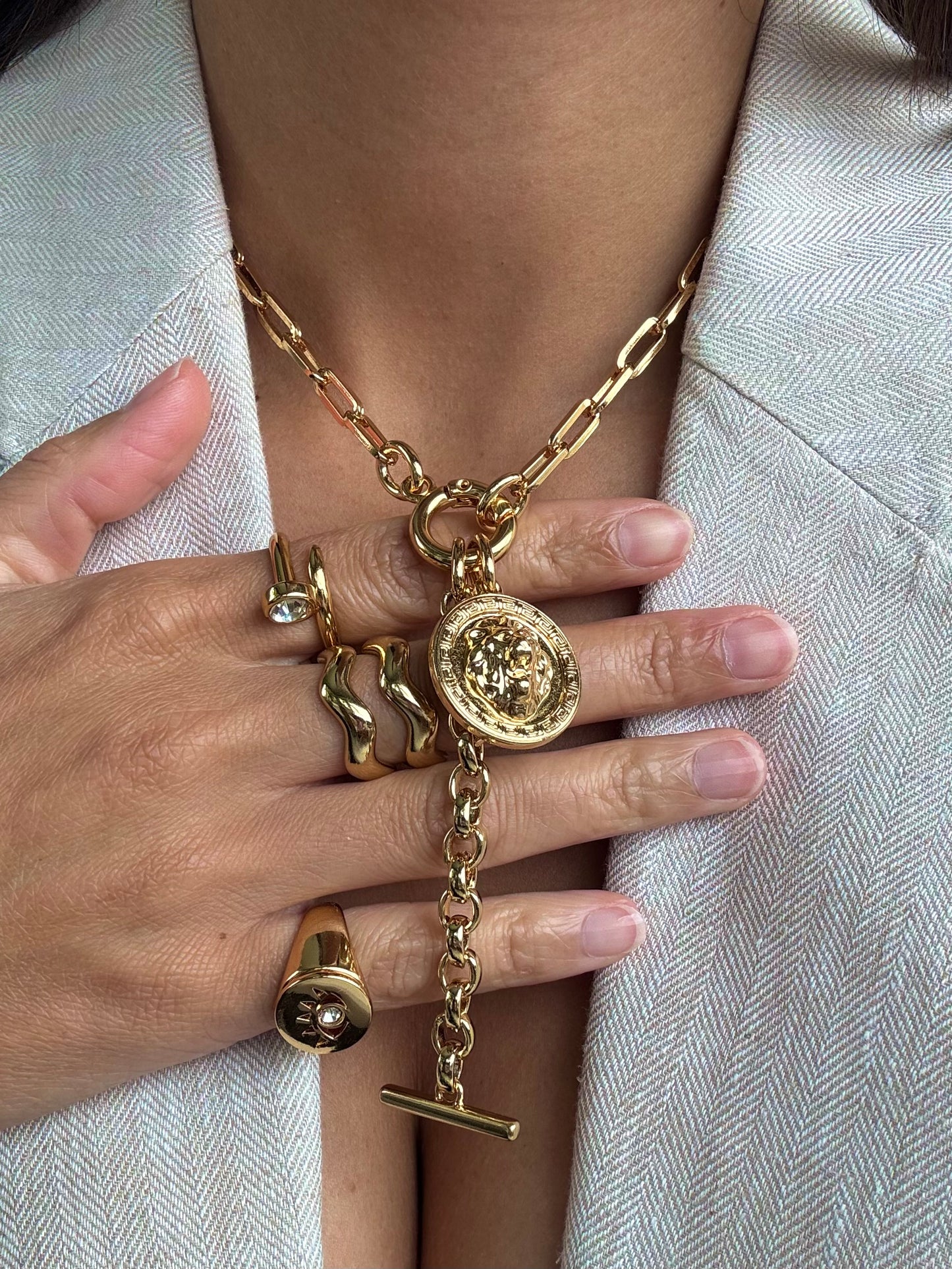 Lion Head Charm Necklace
