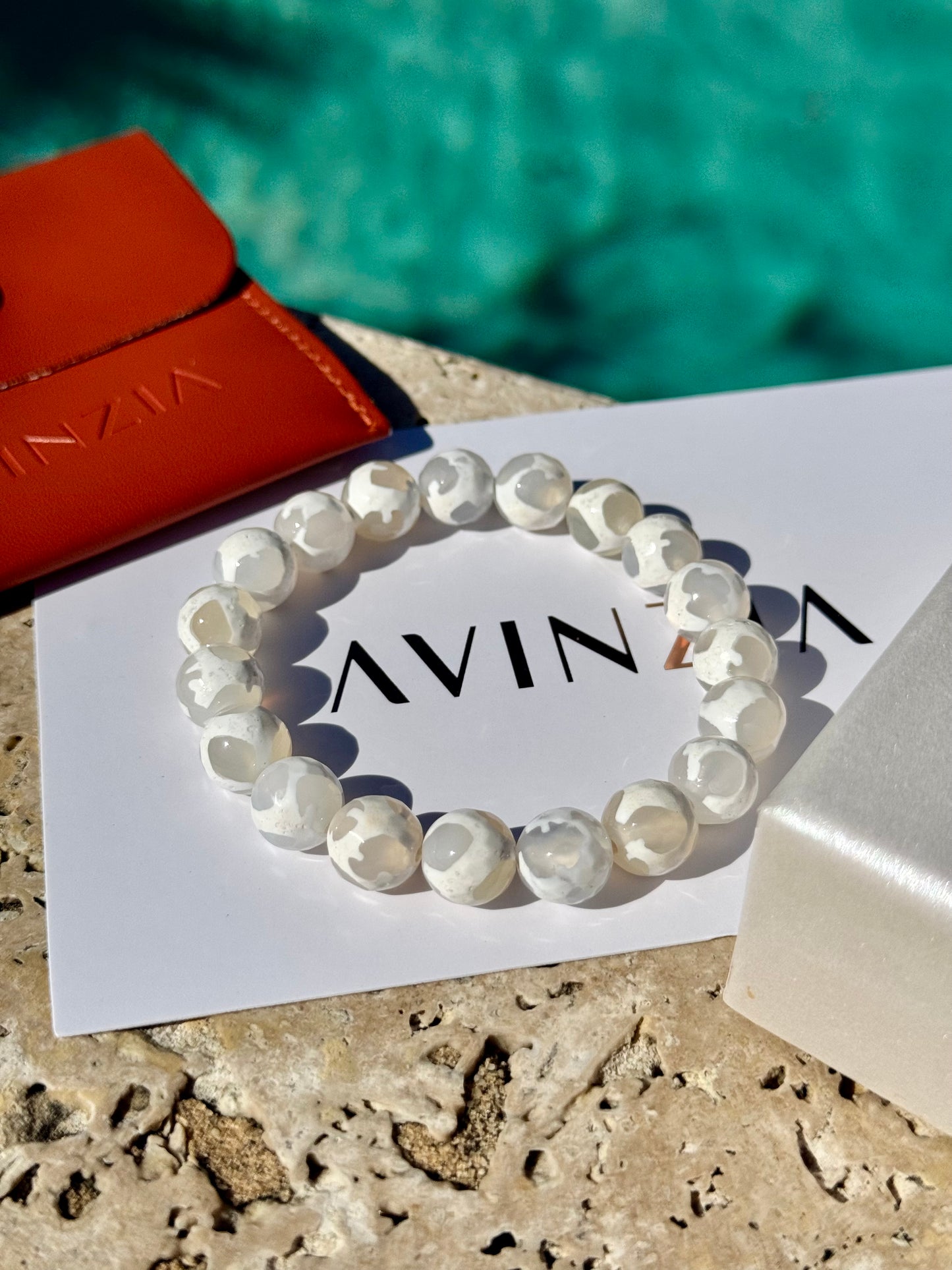 White Crackle Agate Bracelet