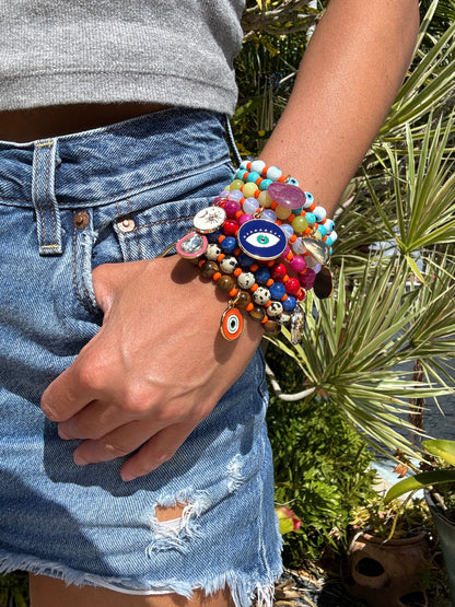 Colorful gemstone bead arm candy bracelet — gift-ready handmade jewelry by AVINZIA