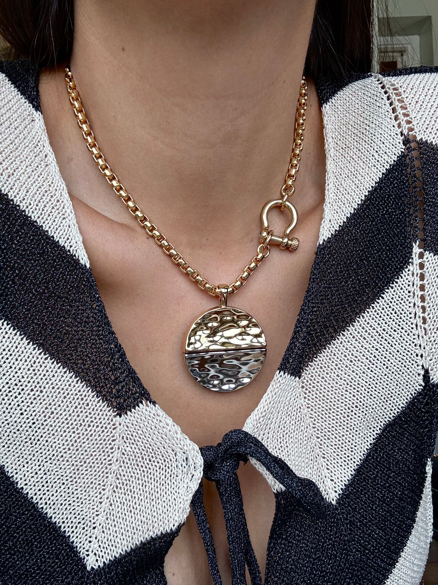 Hammered Medallion Necklace