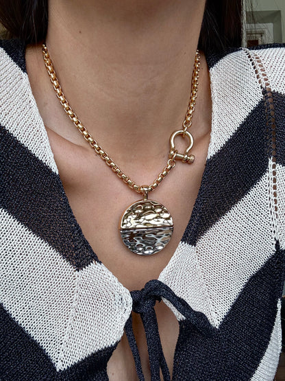 Hammered Medallion Necklace