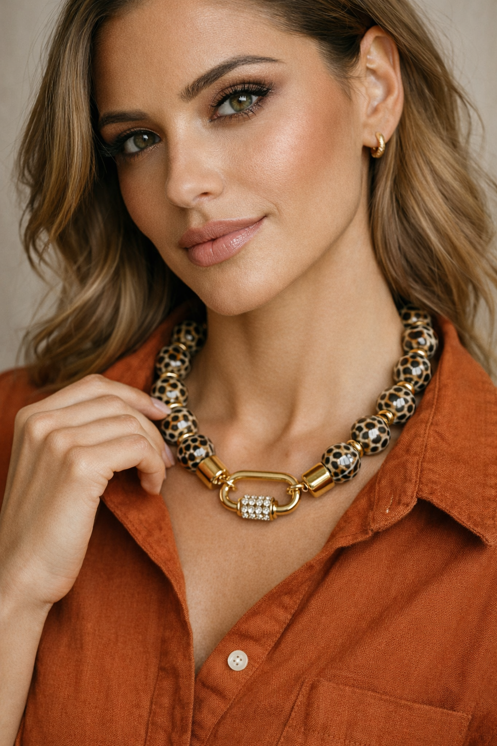 Leopard Carabiner Necklace