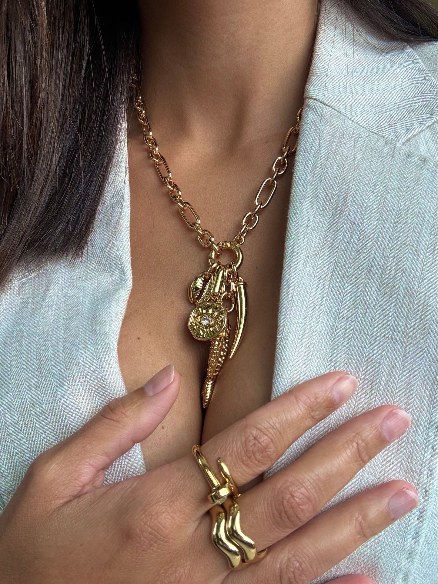 Cluster Fish Charm Necklace